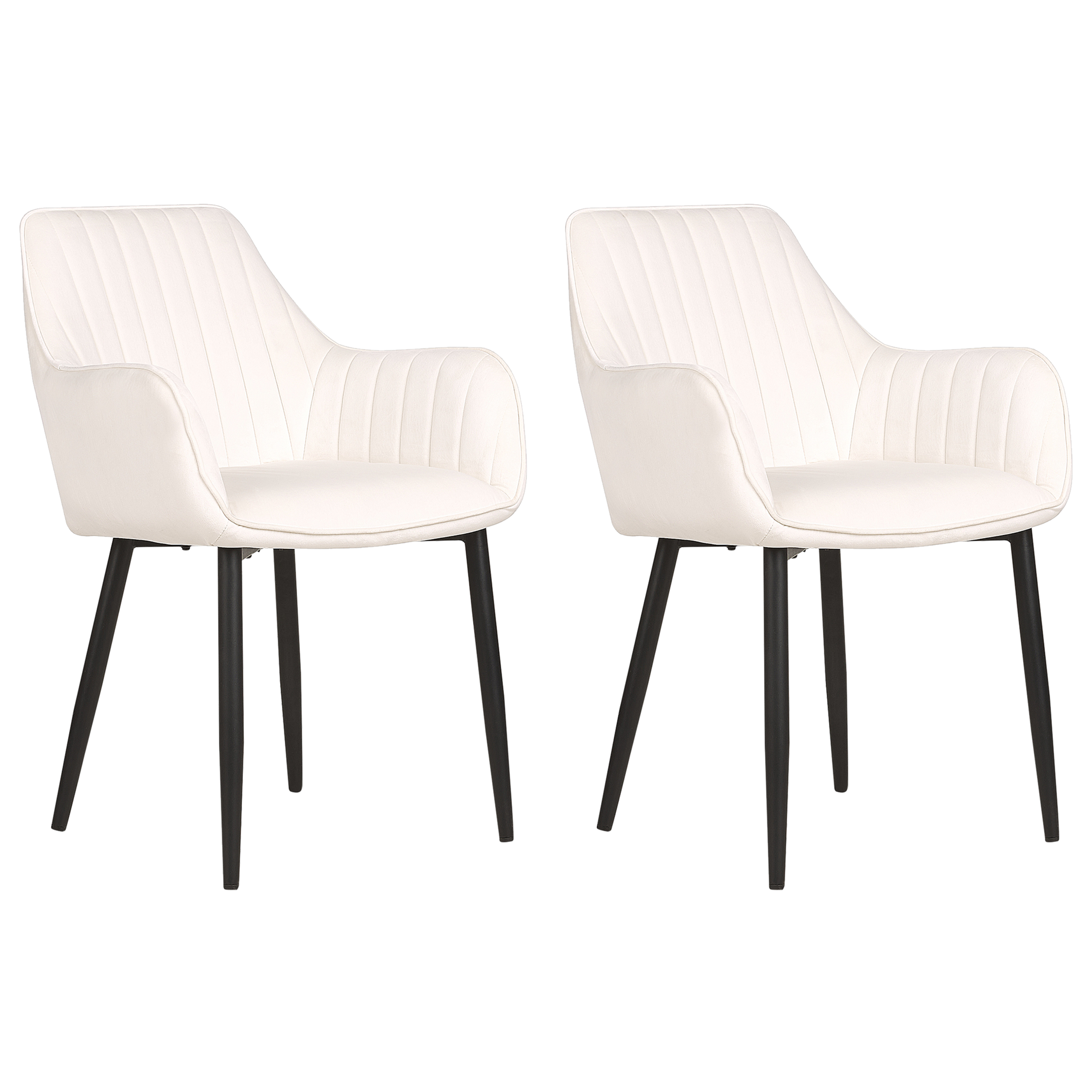 Set de 2 scaune dining WELLSTON Catifea Alb-murdar [2]