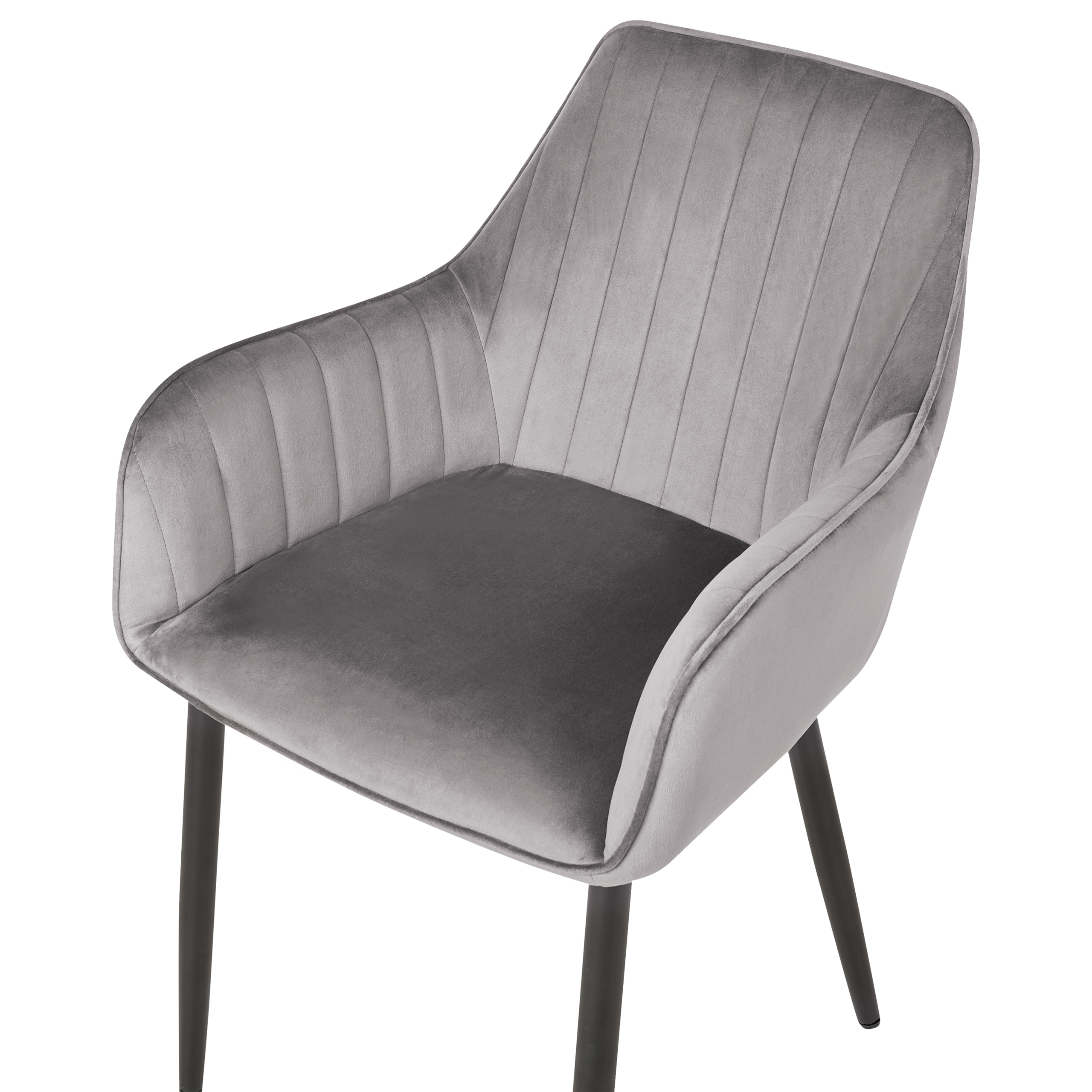 Set de 2 scaune dining WELLSTON Catifea Gri închis [7]
