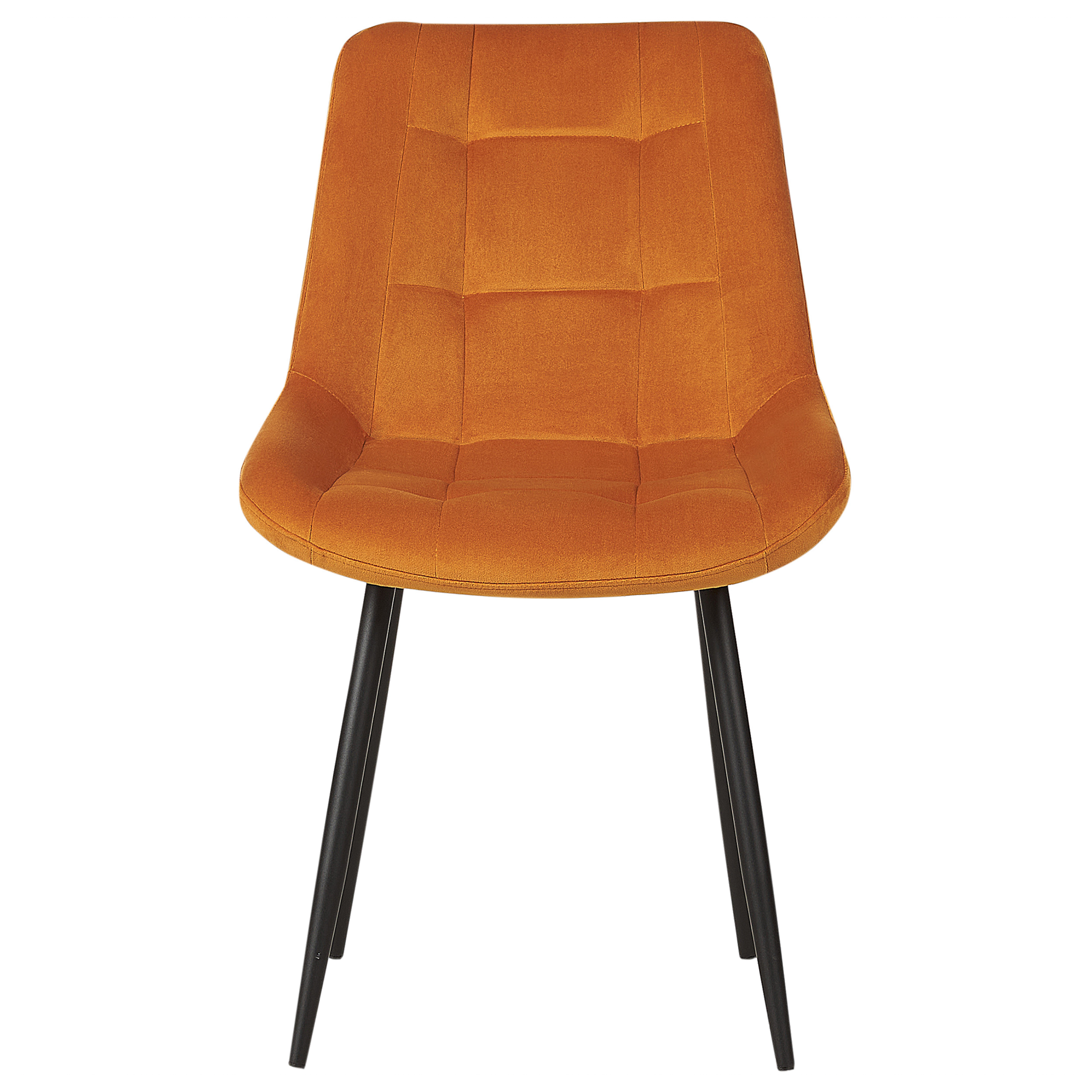 Set of 2 MELROSE dining chairs Orange velvet [5]