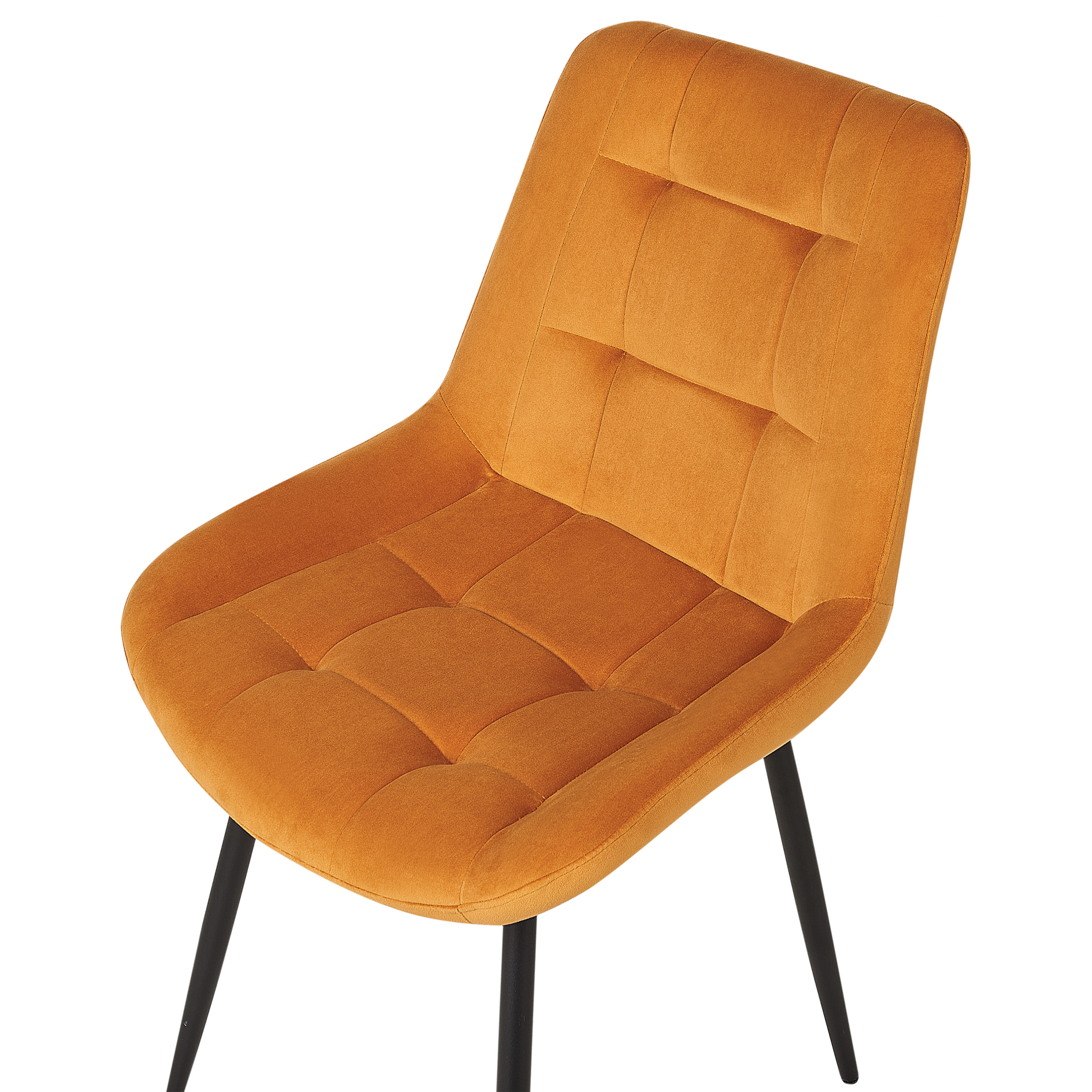 Set of 2 MELROSE dining chairs Orange velvet [7]