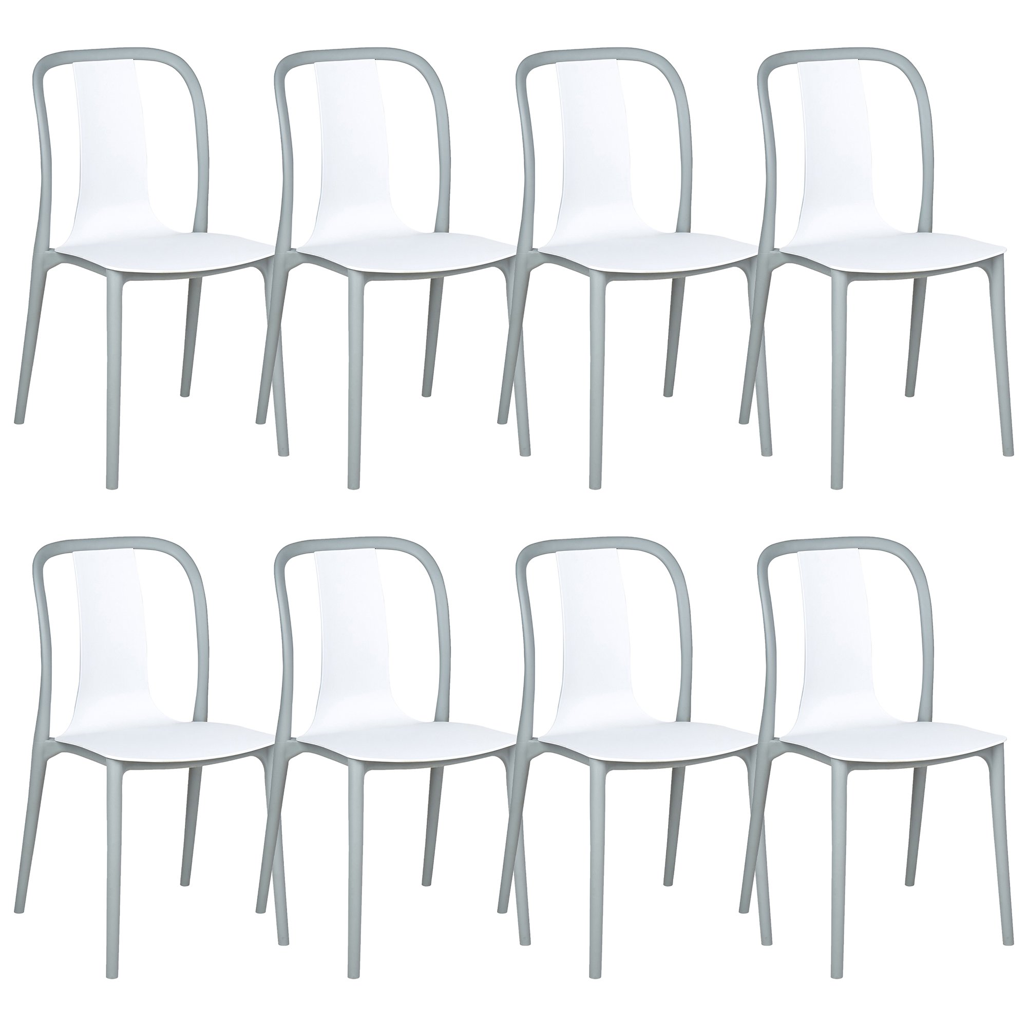 Set of 8 Garden Chairs SPEZIA White [2]