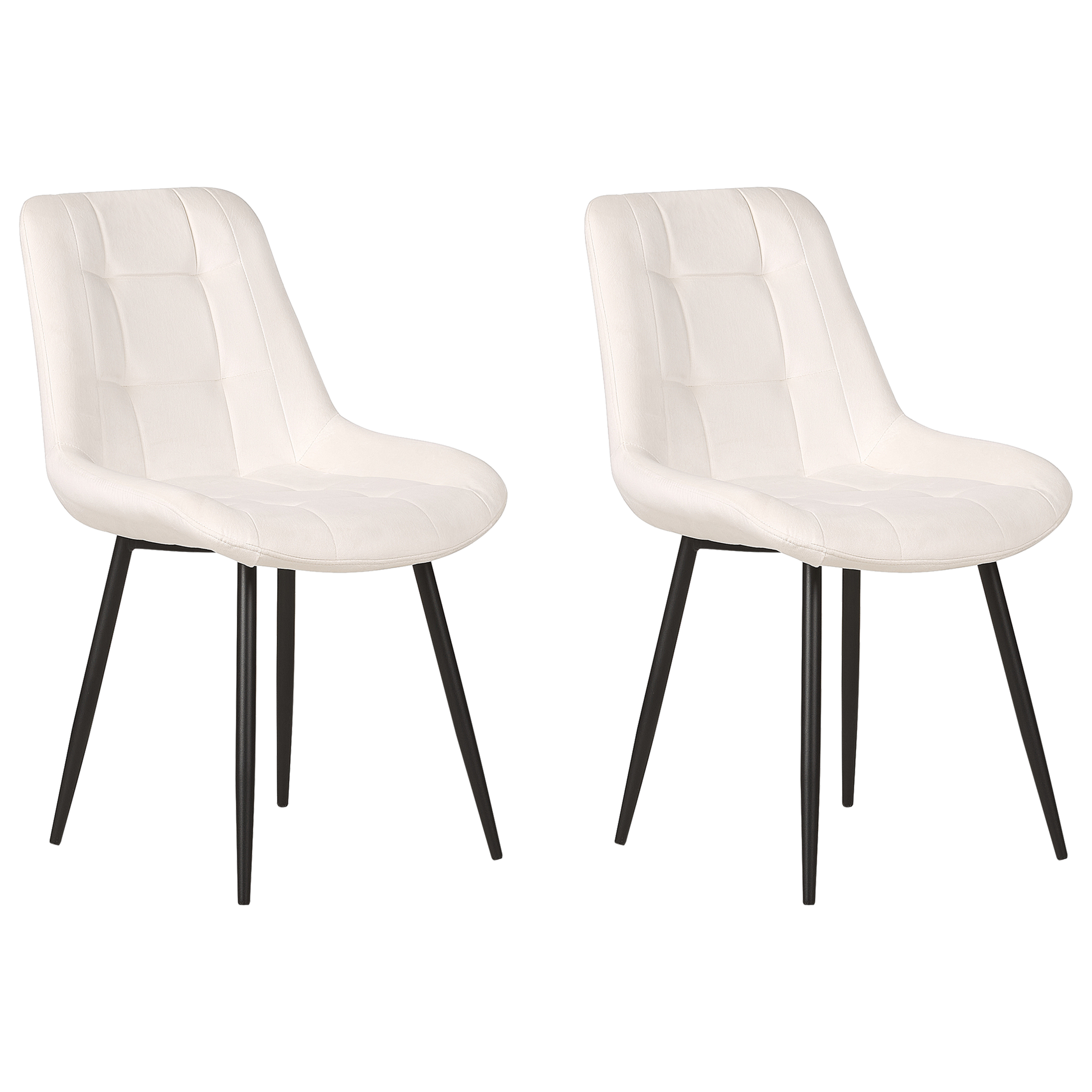 Set of 2 dining chairs MELROSE Velvet Off-white [2]
