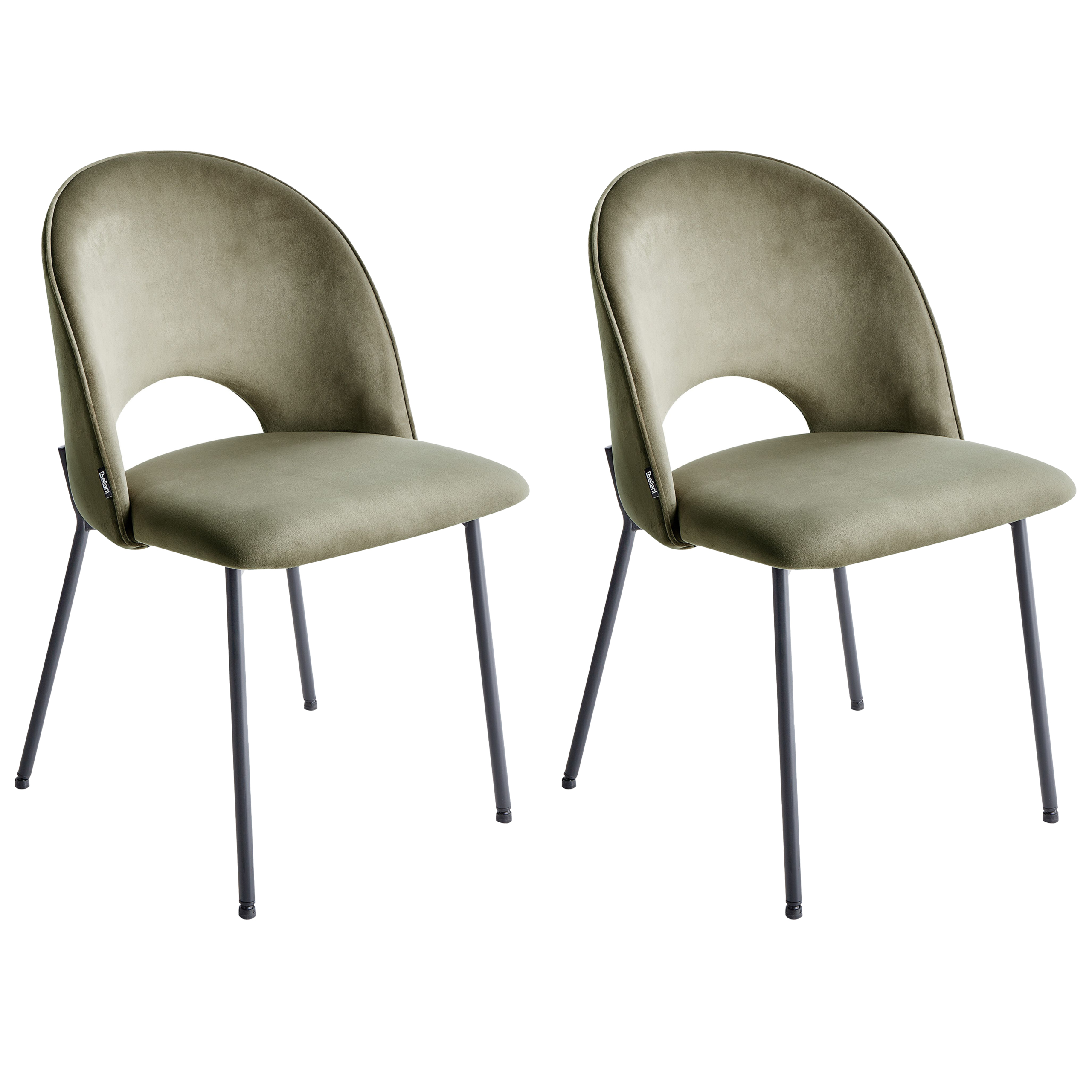 Set of 2 dining chairs COVELO Velvet Dark Green [2]