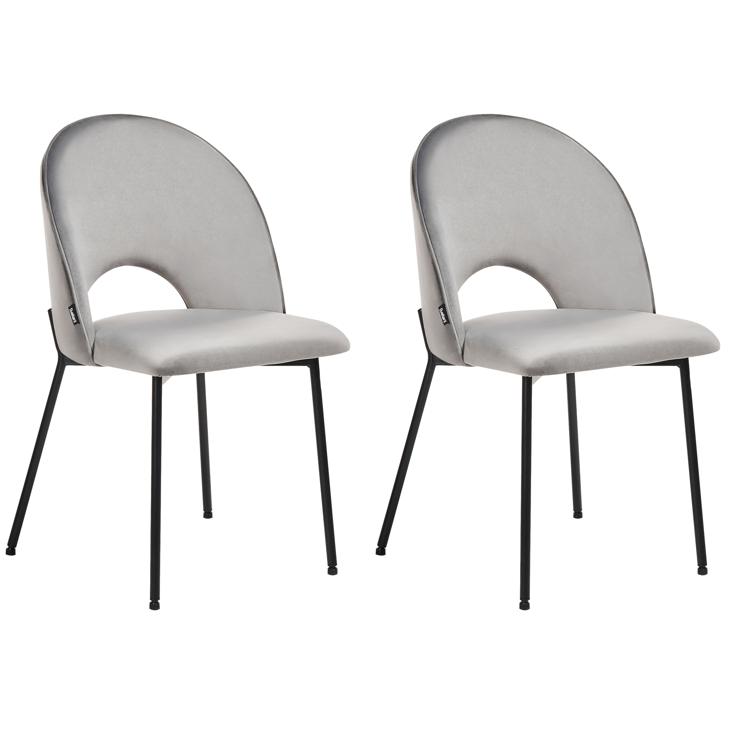 Set of 2 COVELO dining chairs Grey velvet [2]