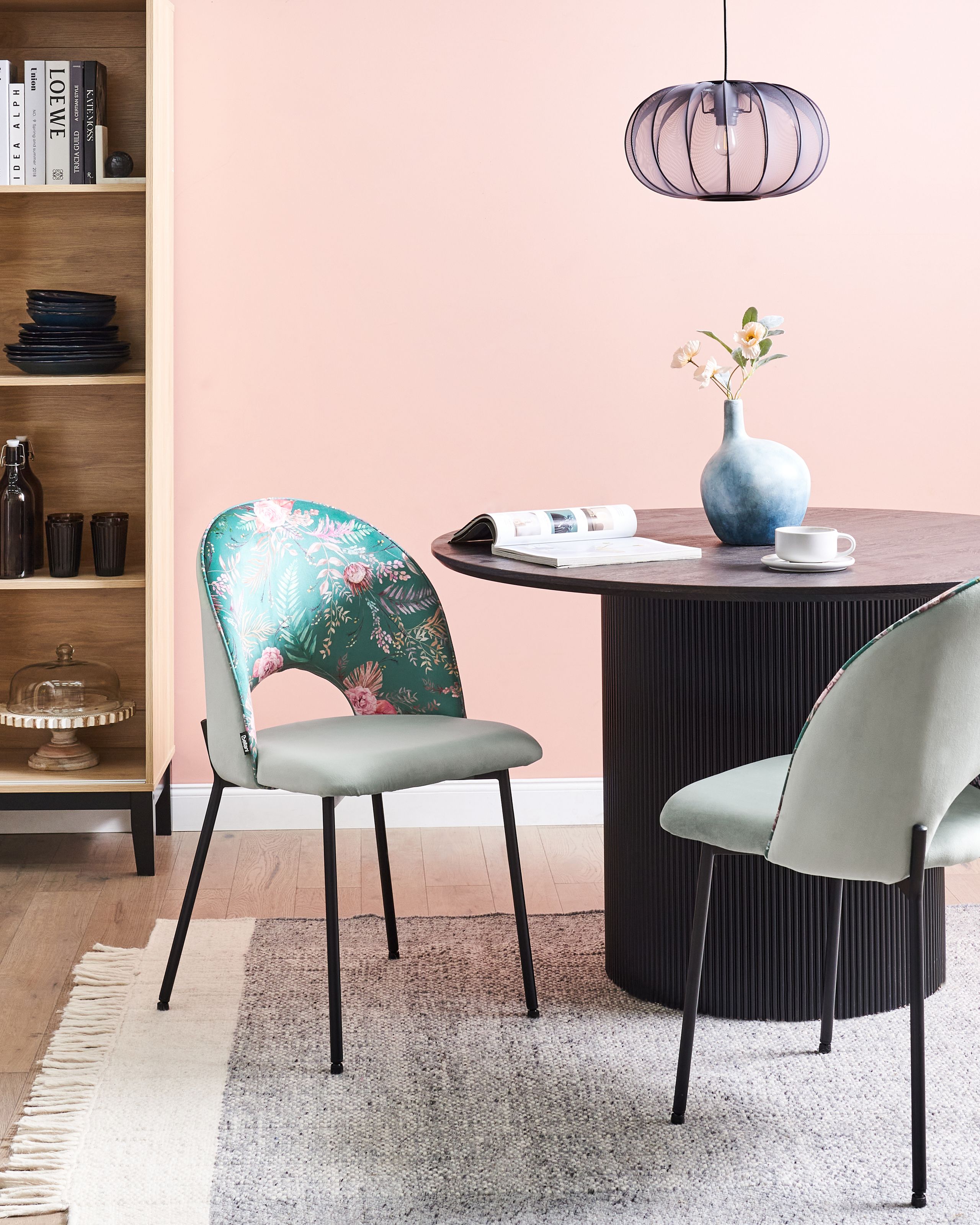 Set de 2 scaune dining COVELO Catifea Verde mentă [1]