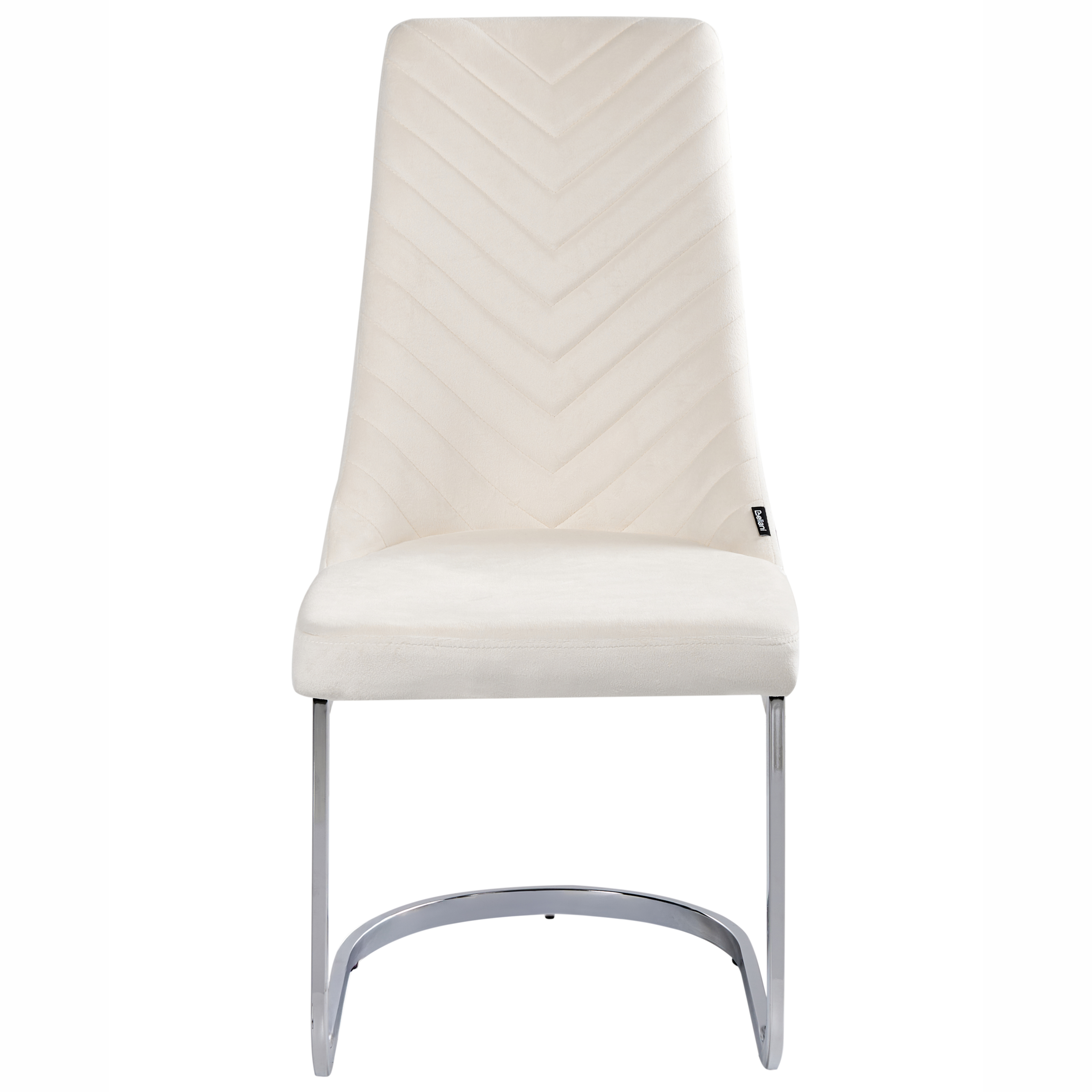 Set of 2 dining chairs ALTOONA Velvet Off-White [4]