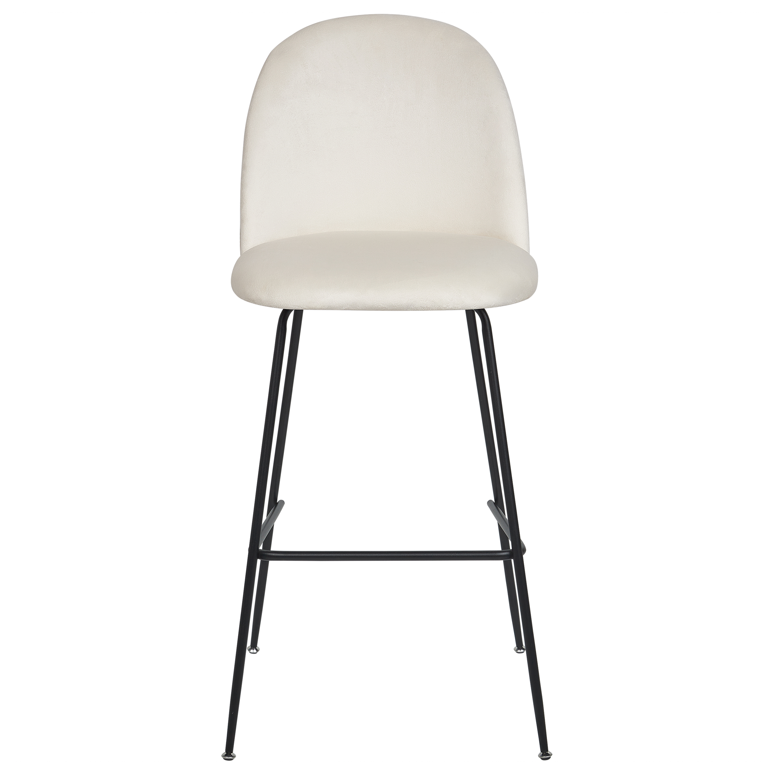 Set de 2 scaune de bar ARCOLA Catifea Alb-murdar [5]