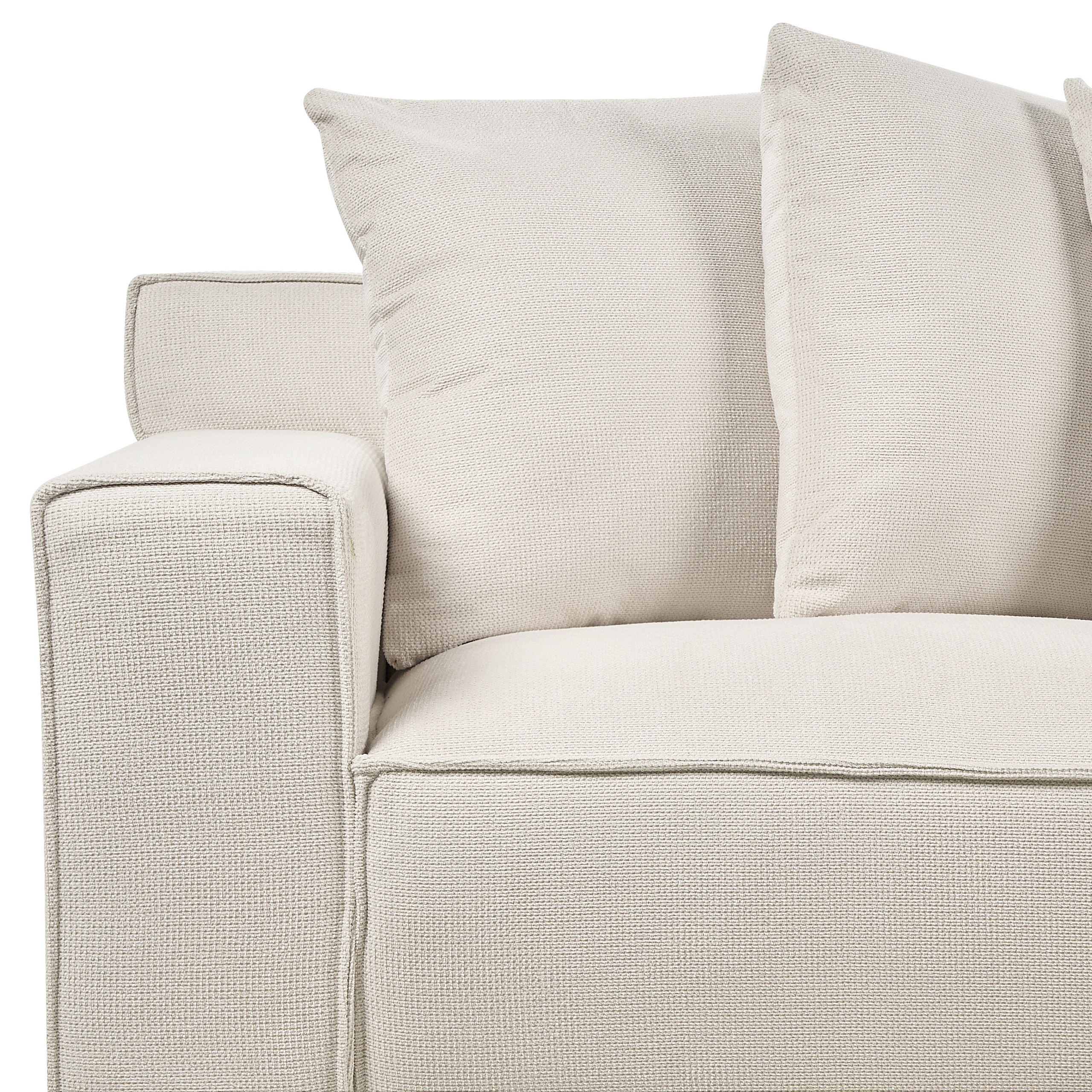 Canapea cu 3 locuri VISKAN Chenille Alb-murdar [6]