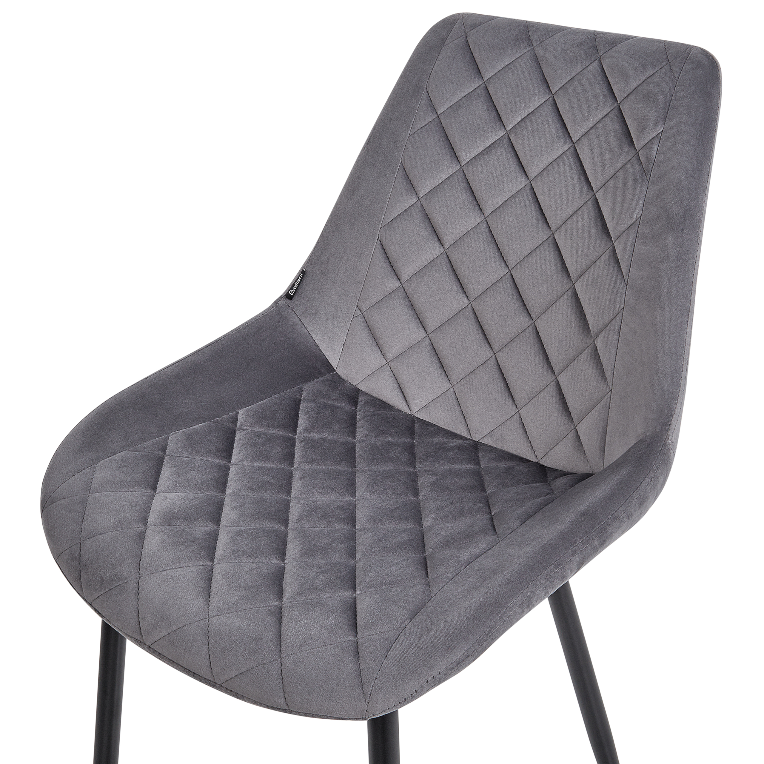 Set of 2 Dining Chairs MARIBEL Velvet Grey [7]