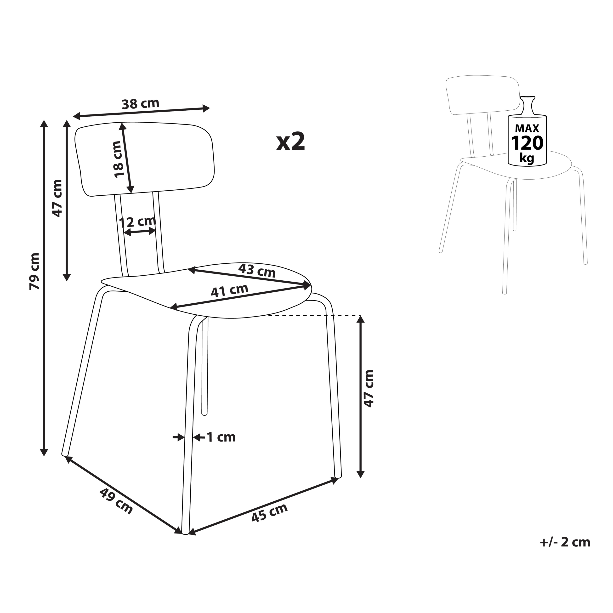 Set de 2 scaune dining SIBLEY Verde deschis [3]