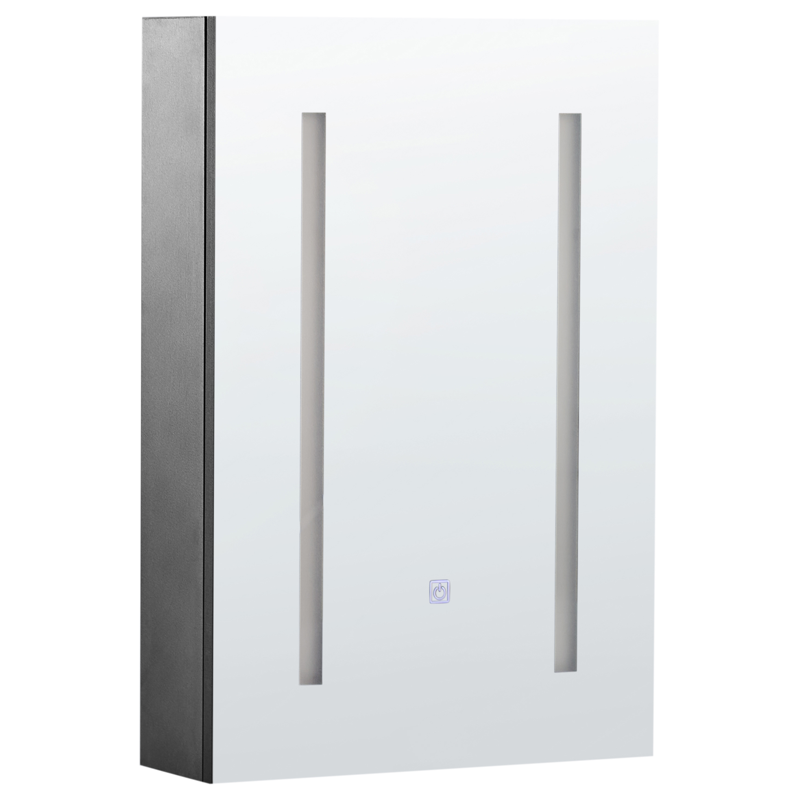 Wall-mounted bathroom cabinet with LED mirror CAMERON 40 cm 60 cm Black [2]