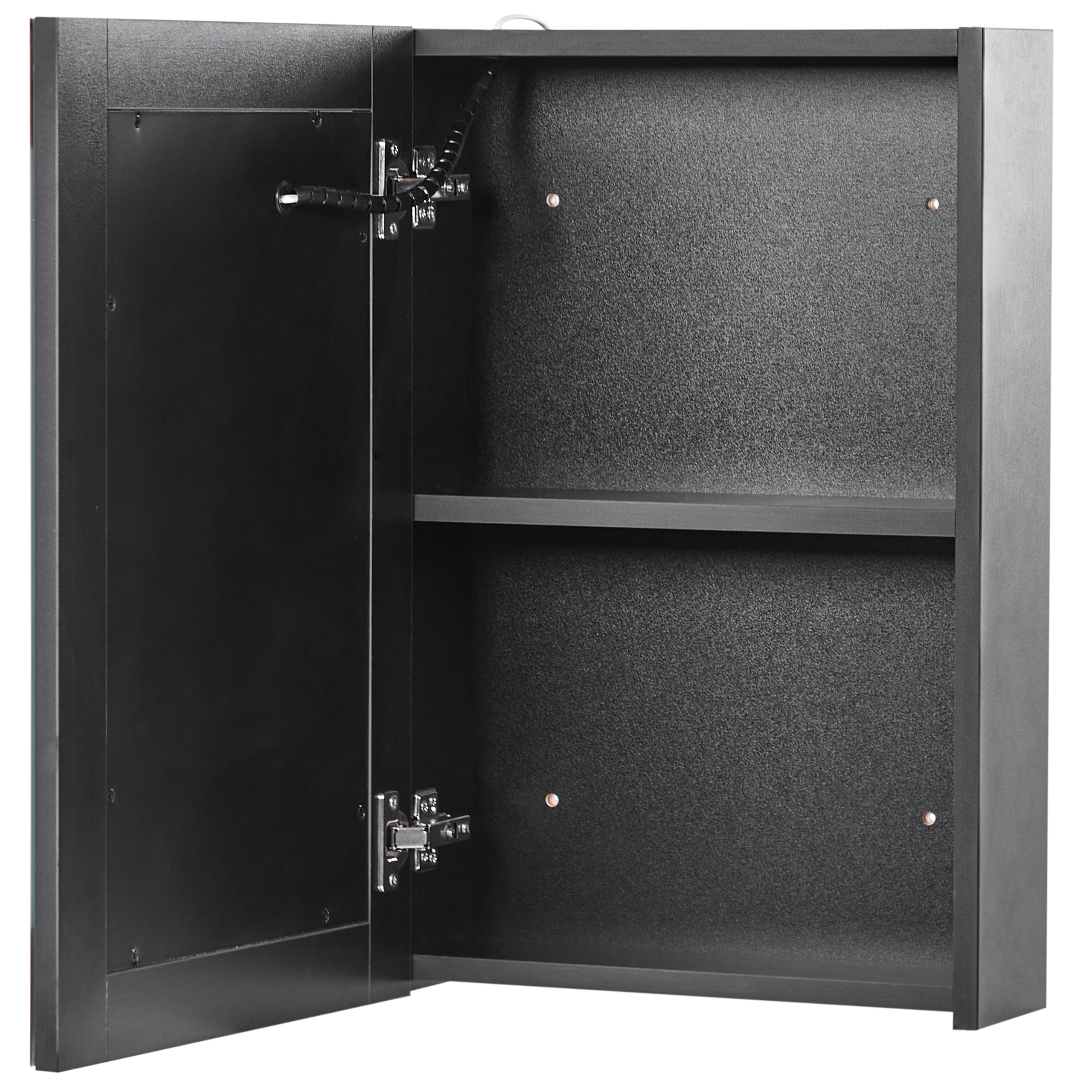 Wall-mounted bathroom cabinet with LED mirror CAMERON 40 cm 60 cm Black [4]