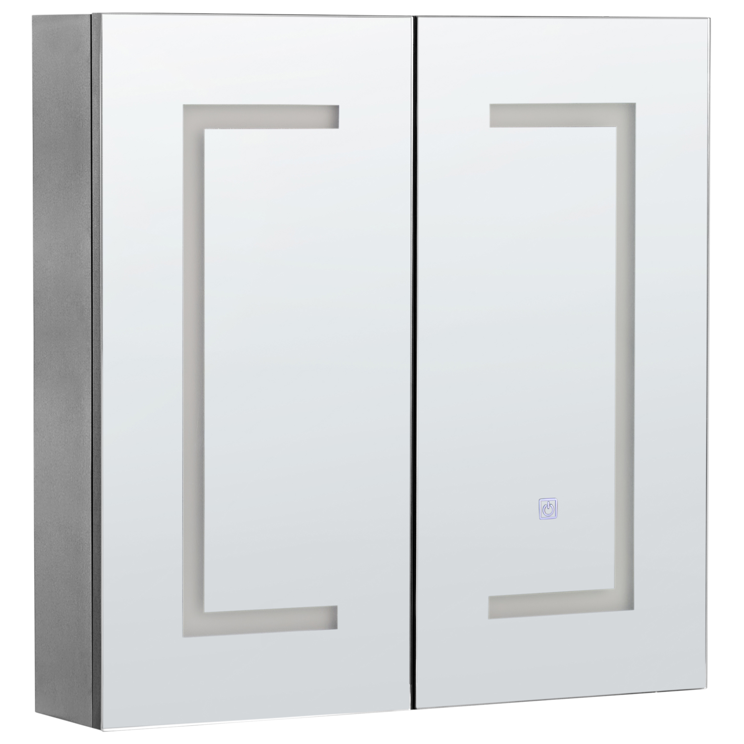 Dulap de baie suspendat cu oglindă LED MAZARREDO 60 cm 60 cm Negru [2]