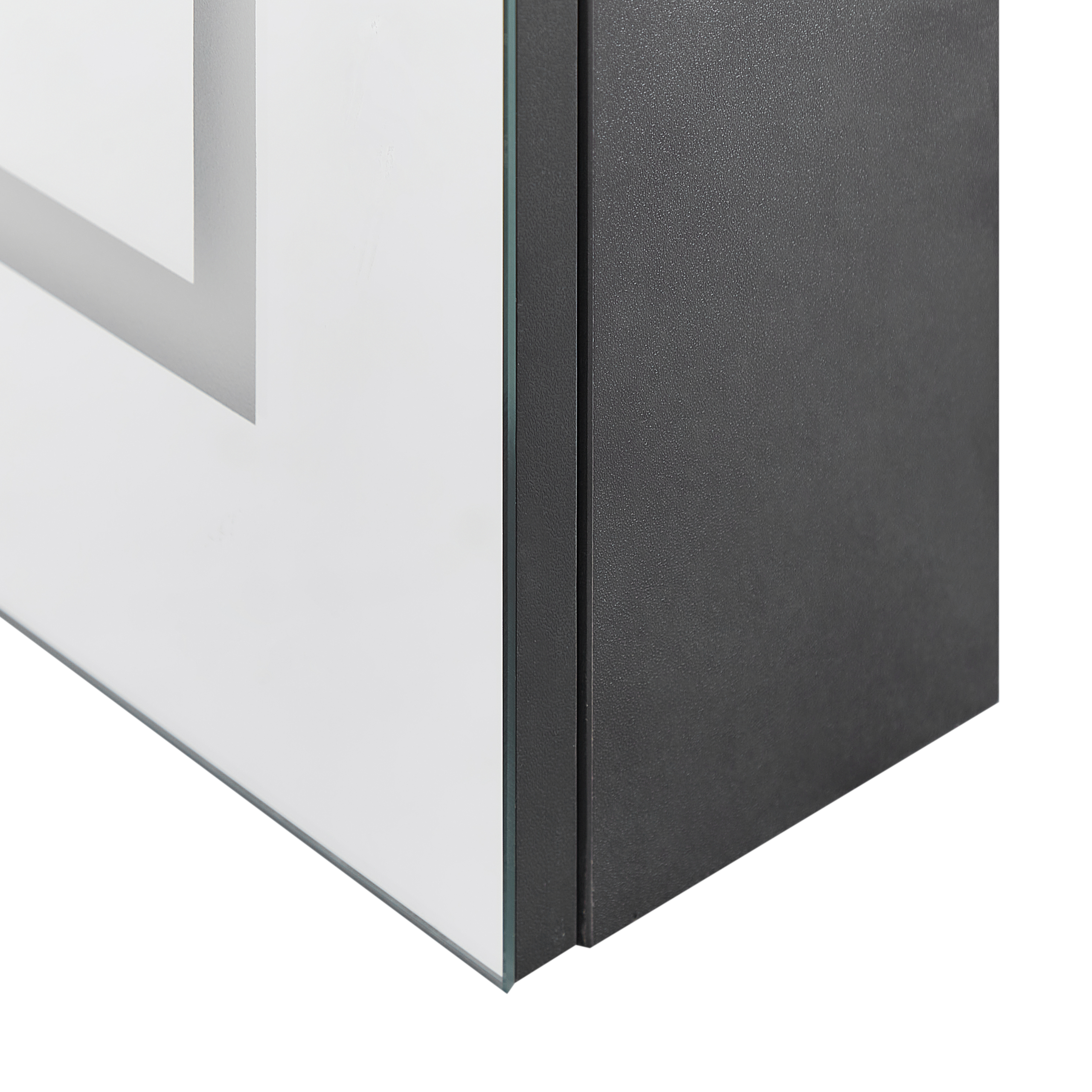 Dulap de baie suspendat cu oglindă LED MAZARREDO 60 cm 60 cm Negru [8]