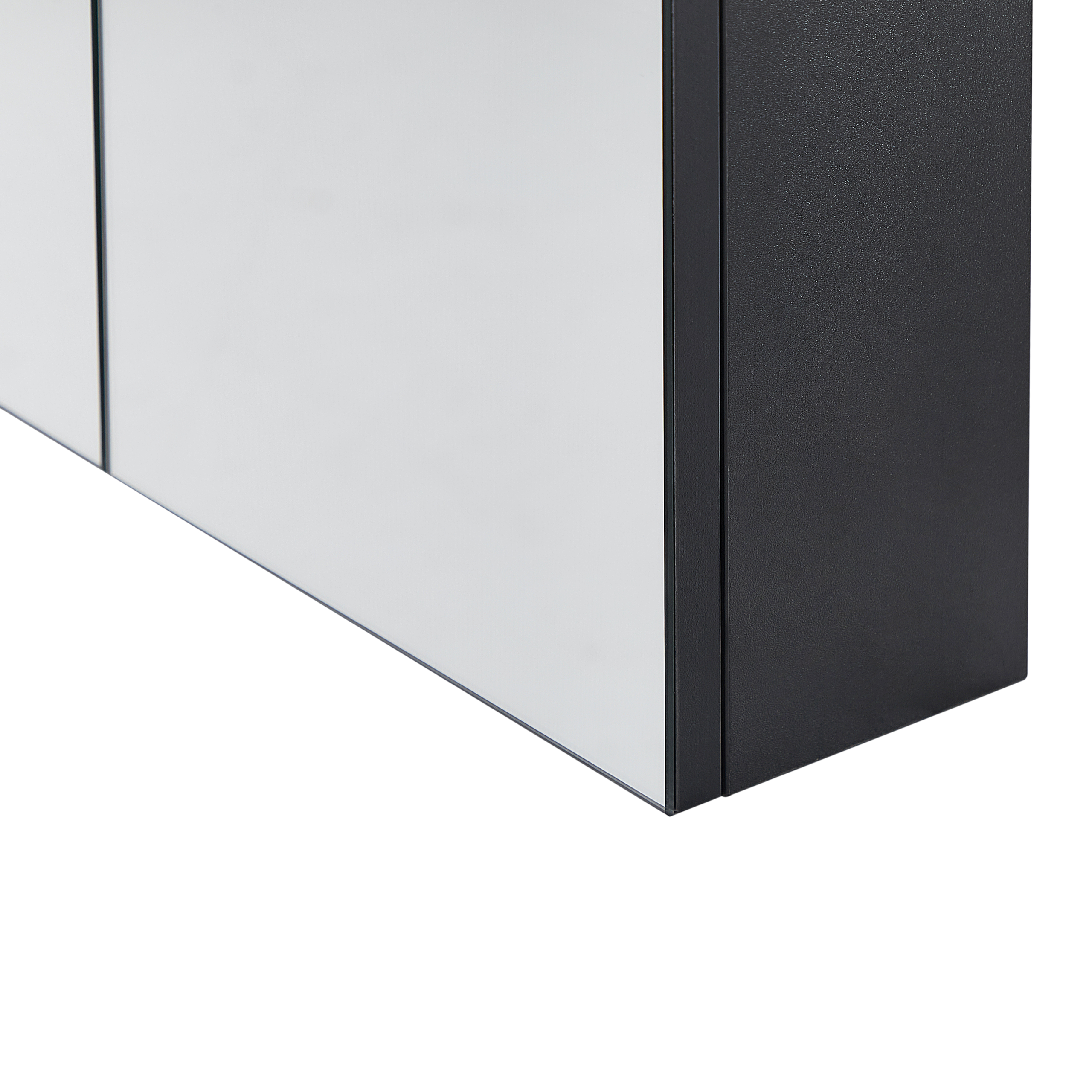 Dulap de baie suspendat cu oglindă NAVARRA 80 cm 70 cm Negru [5]