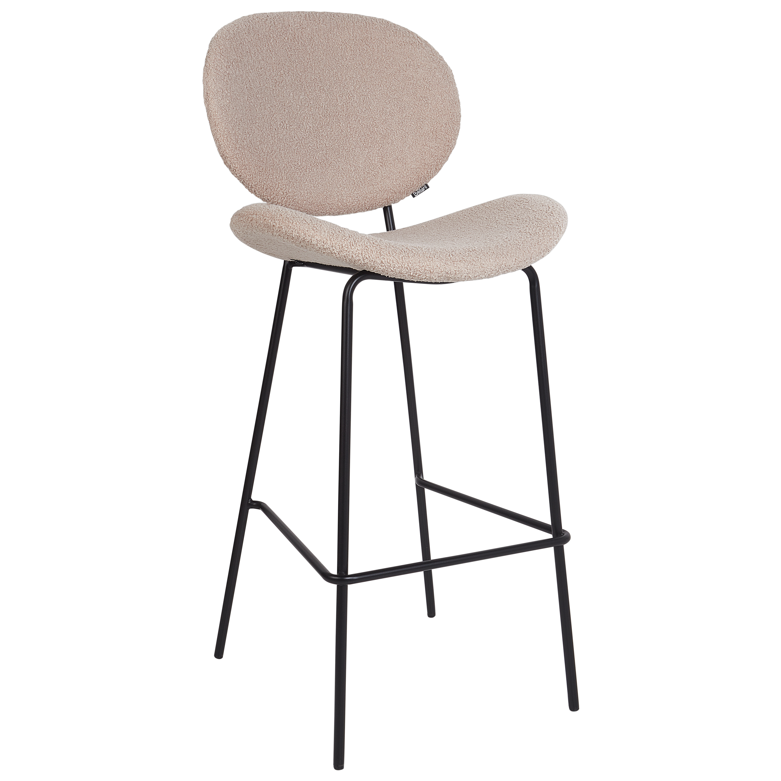 Set of 2 bar stools LUANA Boucle Light beige [5]