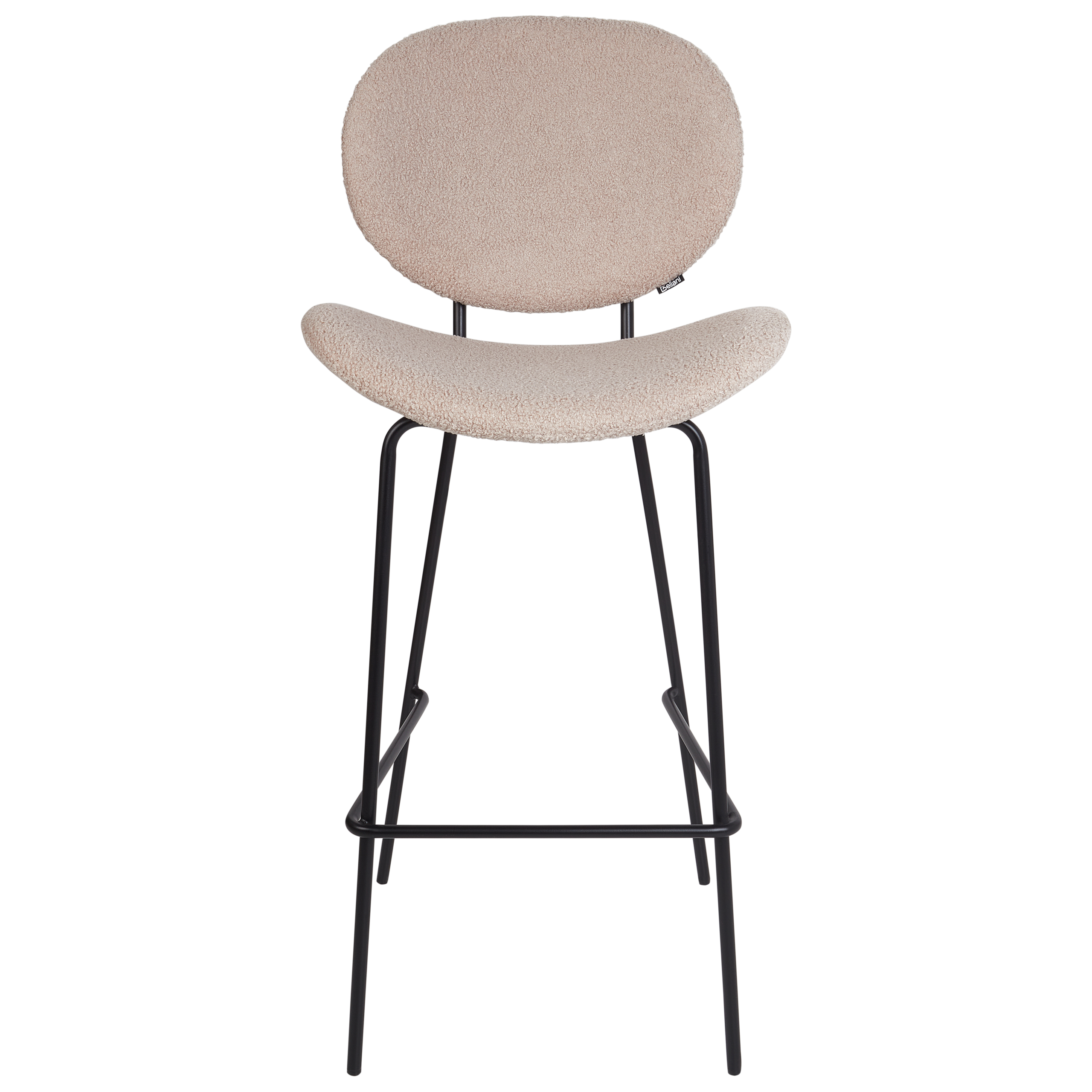 Set of 2 bar stools LUANA Boucle Light beige [6]