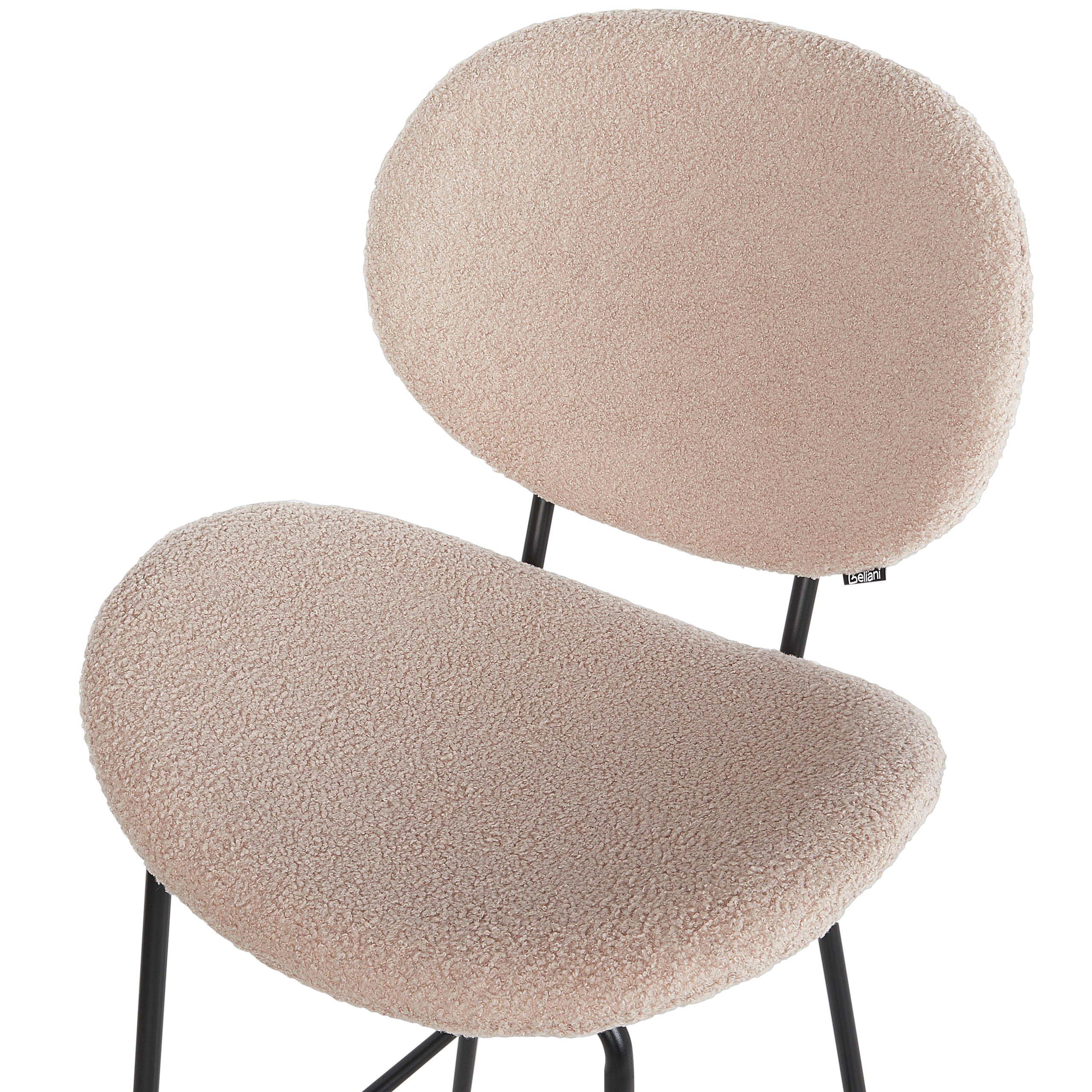 Set of 2 bar stools LUANA Boucle Light beige [8]