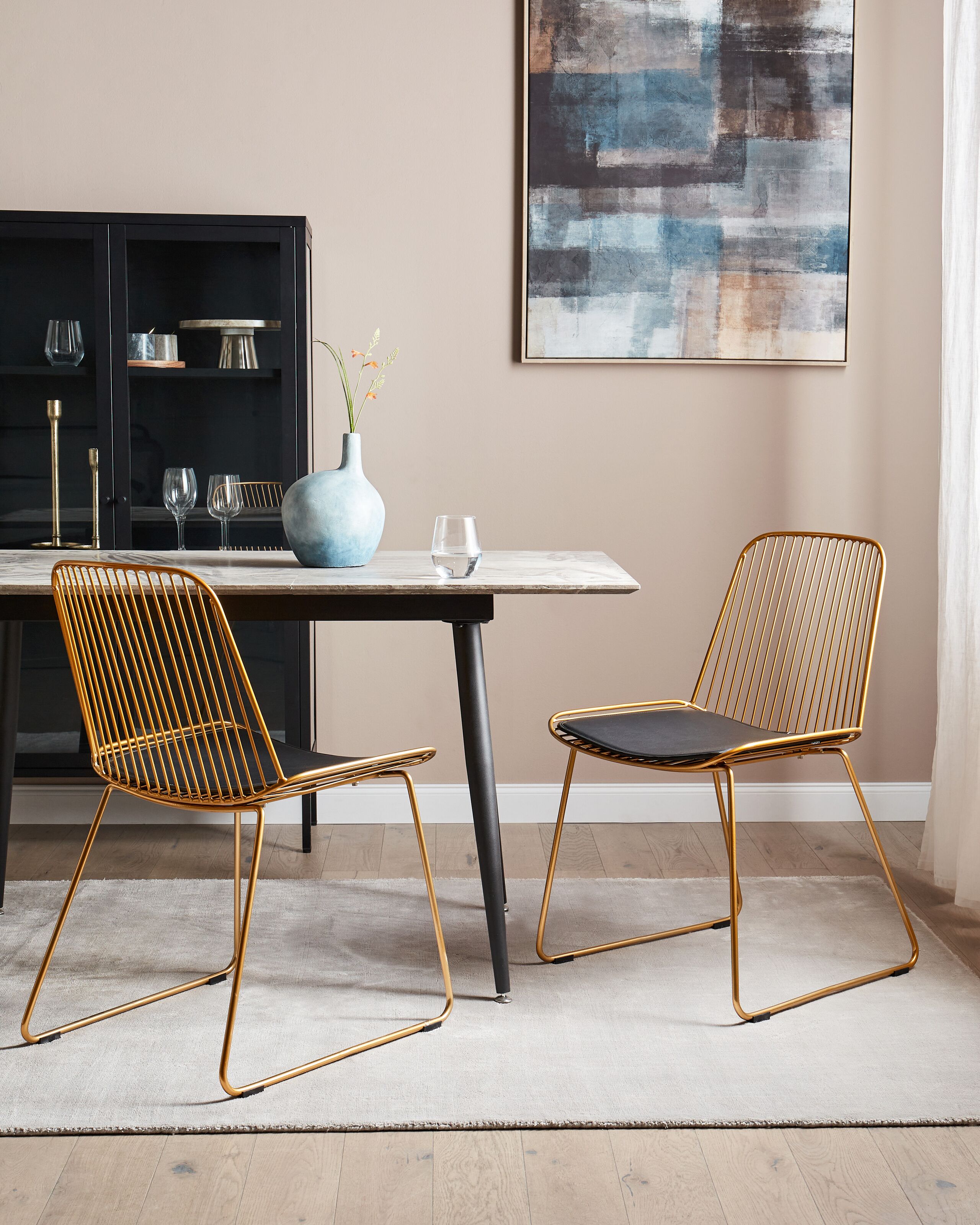 Scaune - Set de 2 scaune dining PENSACOLA Metal Auriu