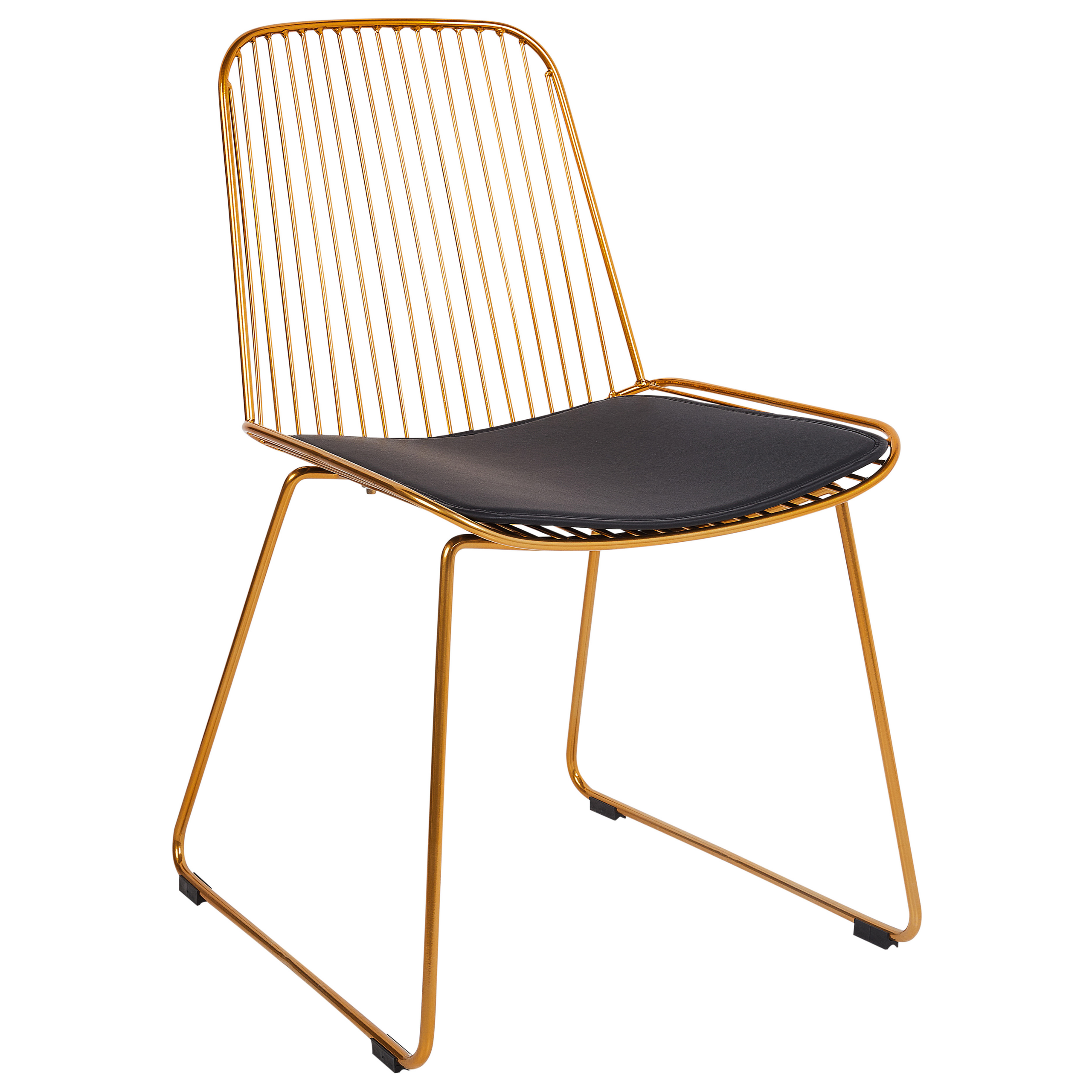 Set of 2 PENSACOLA Dining Chairs Metal Gold [4]