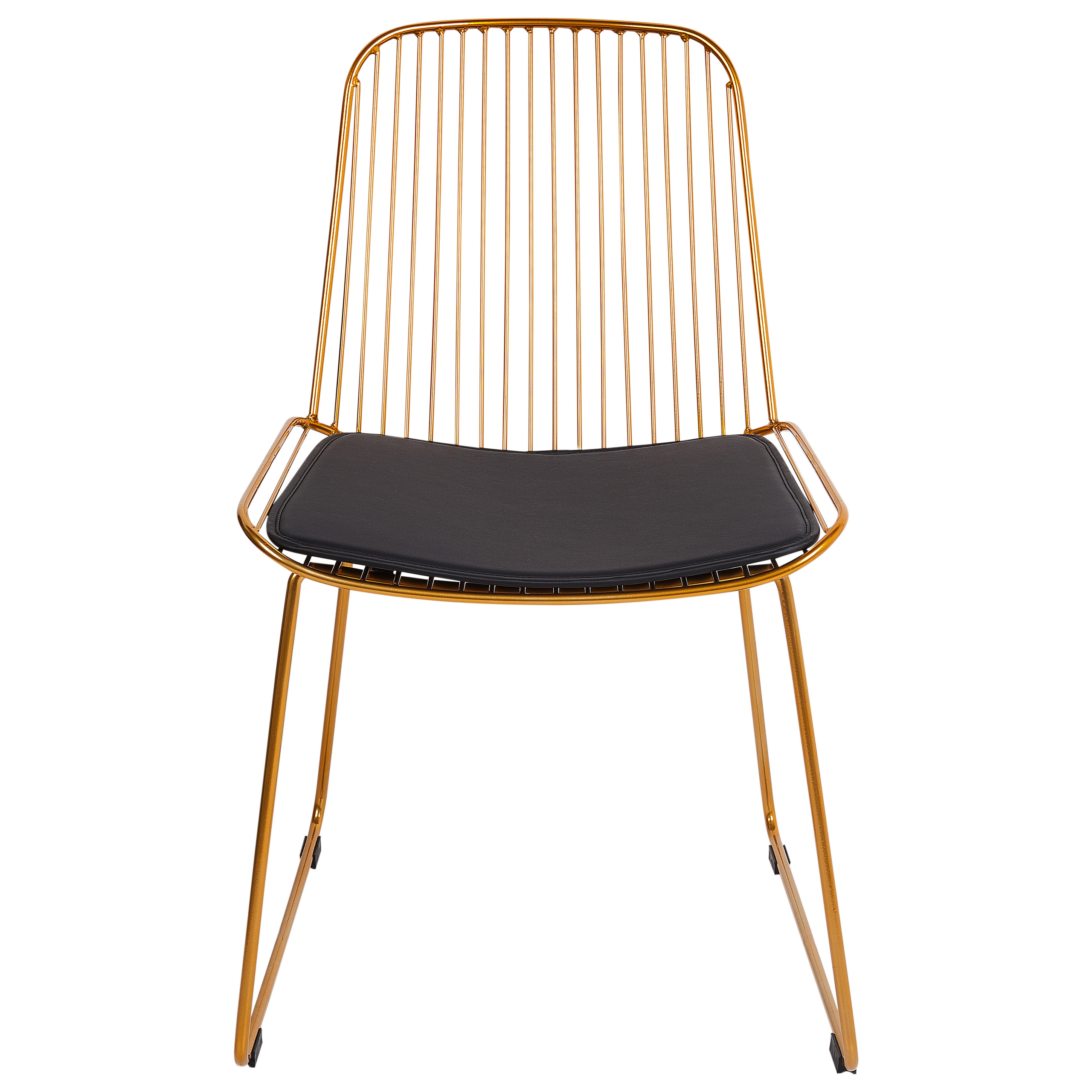 Set of 2 PENSACOLA Dining Chairs Metal Gold [5]