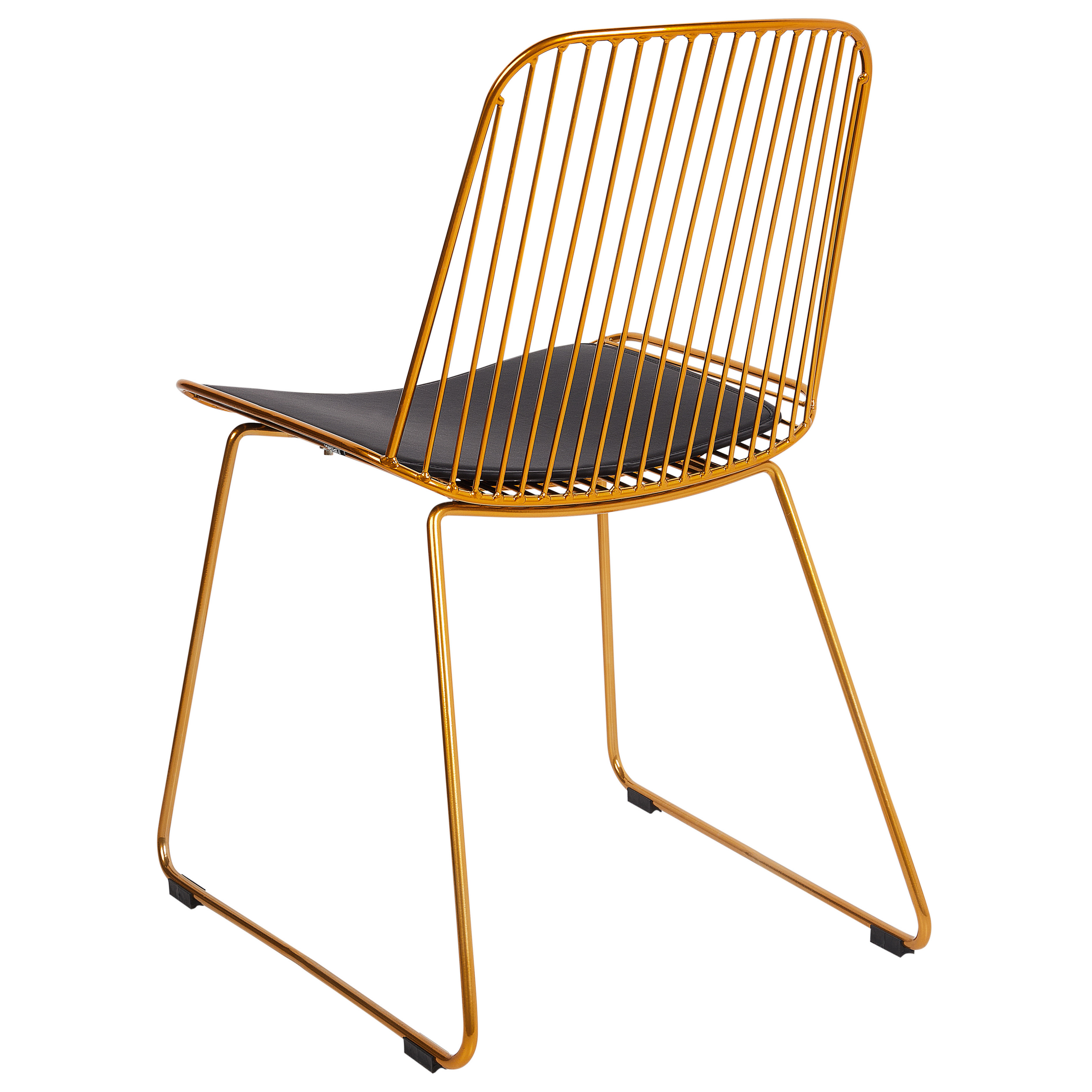 Set of 2 PENSACOLA Dining Chairs Metal Gold [6]