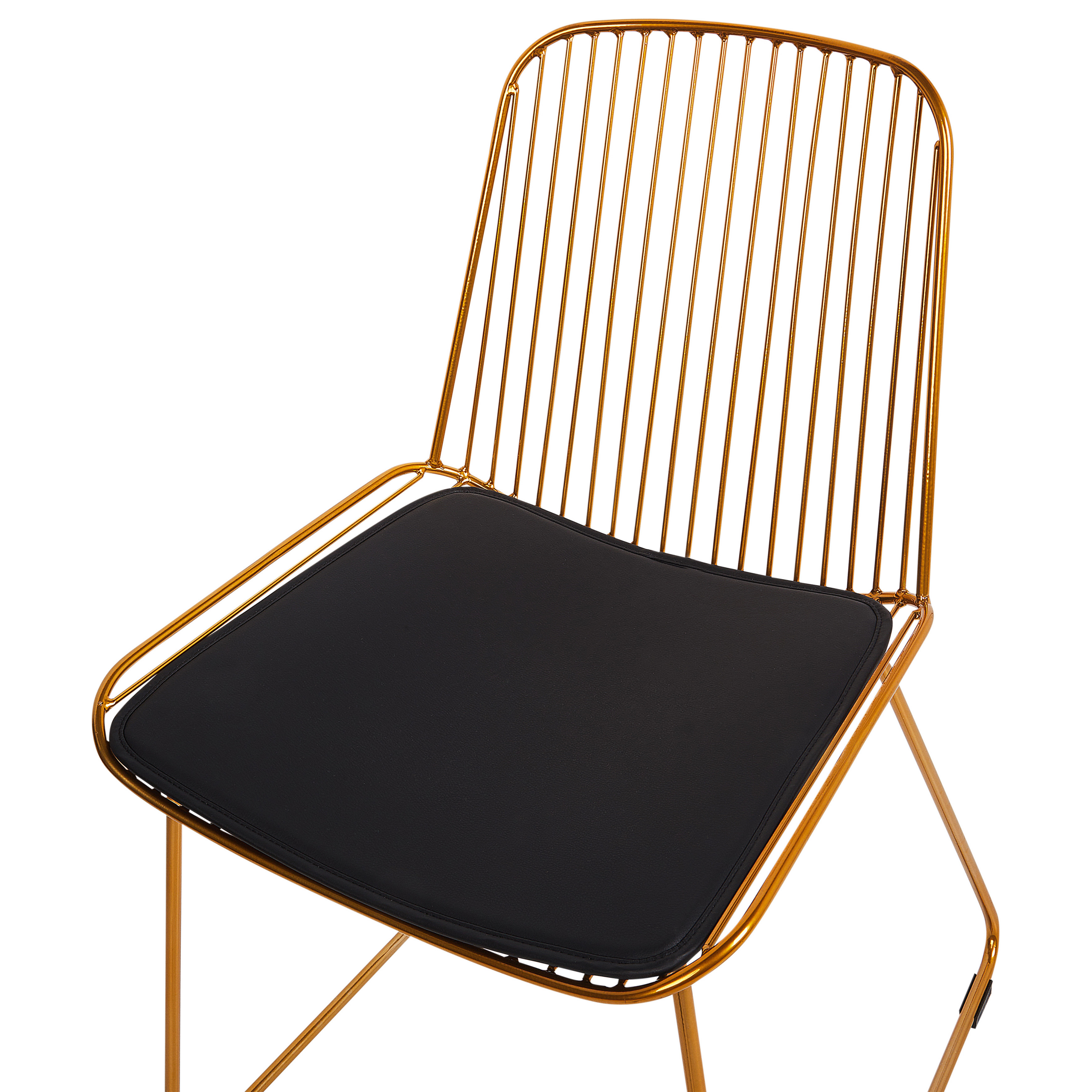 Set of 2 PENSACOLA Dining Chairs Metal Gold [7]