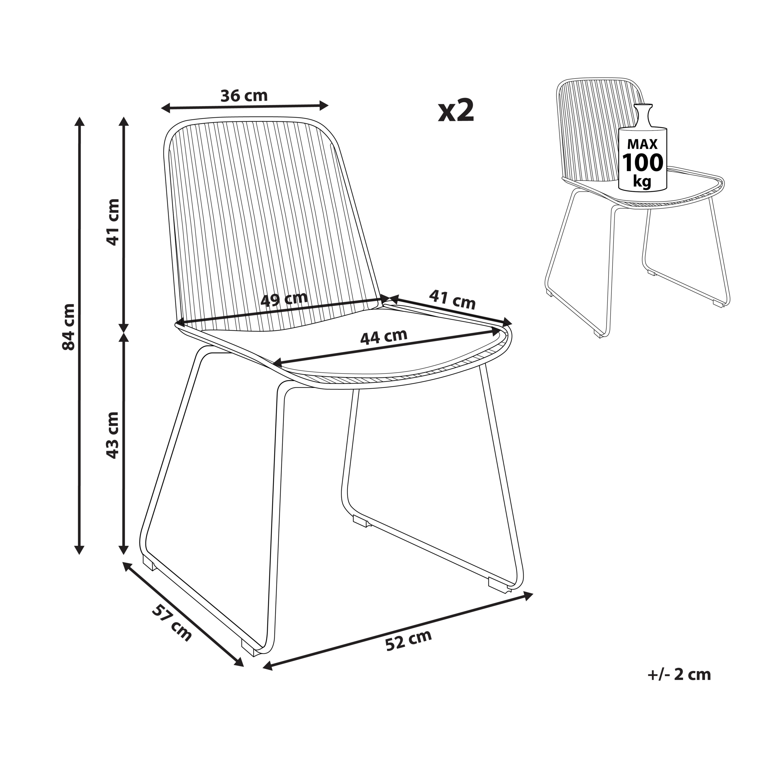 Set of 2 PENSACOLA Dining Chairs Metal Gold [3]