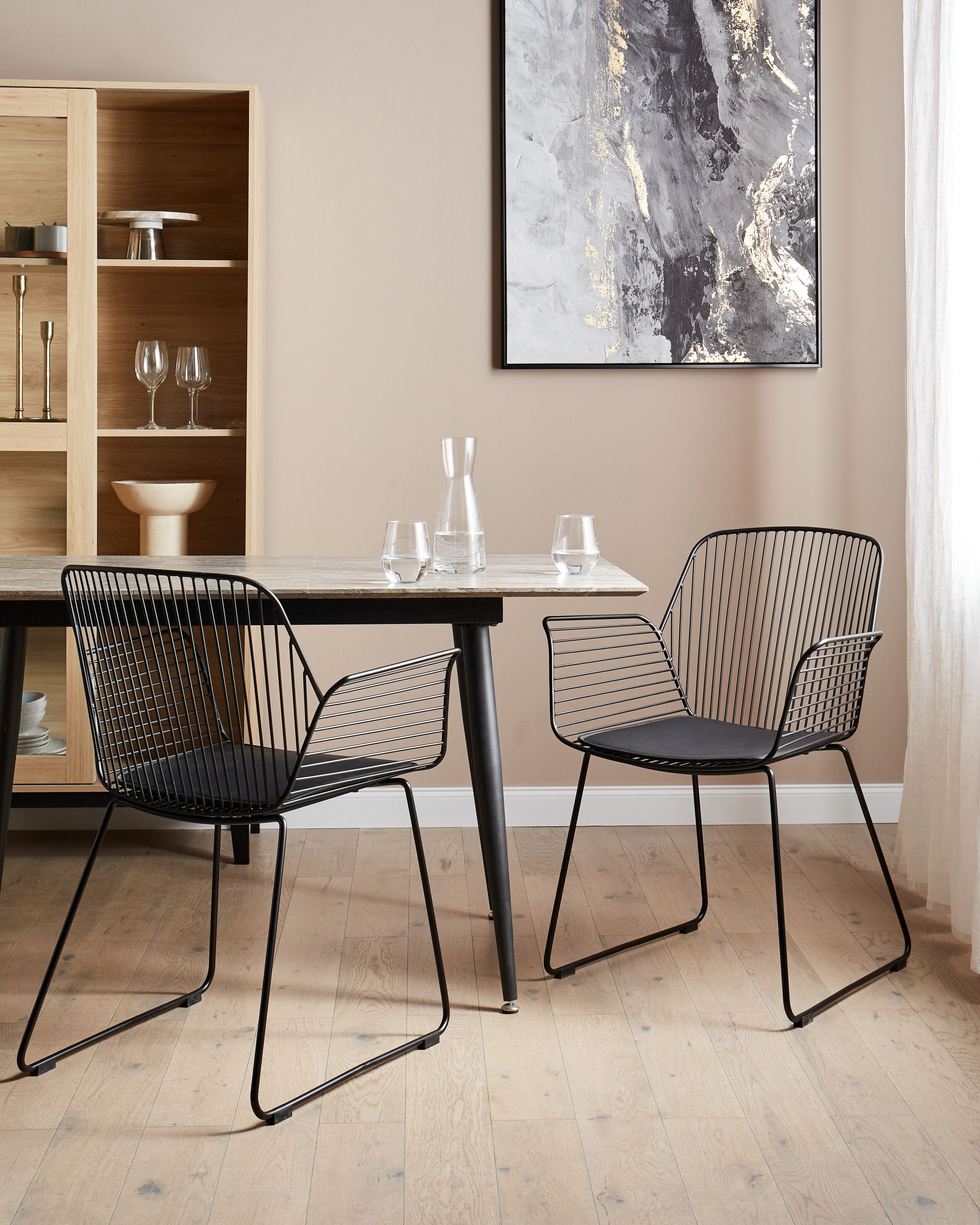 Scaun dining - Set de 2 scaune dining APPLETON Metal Negru