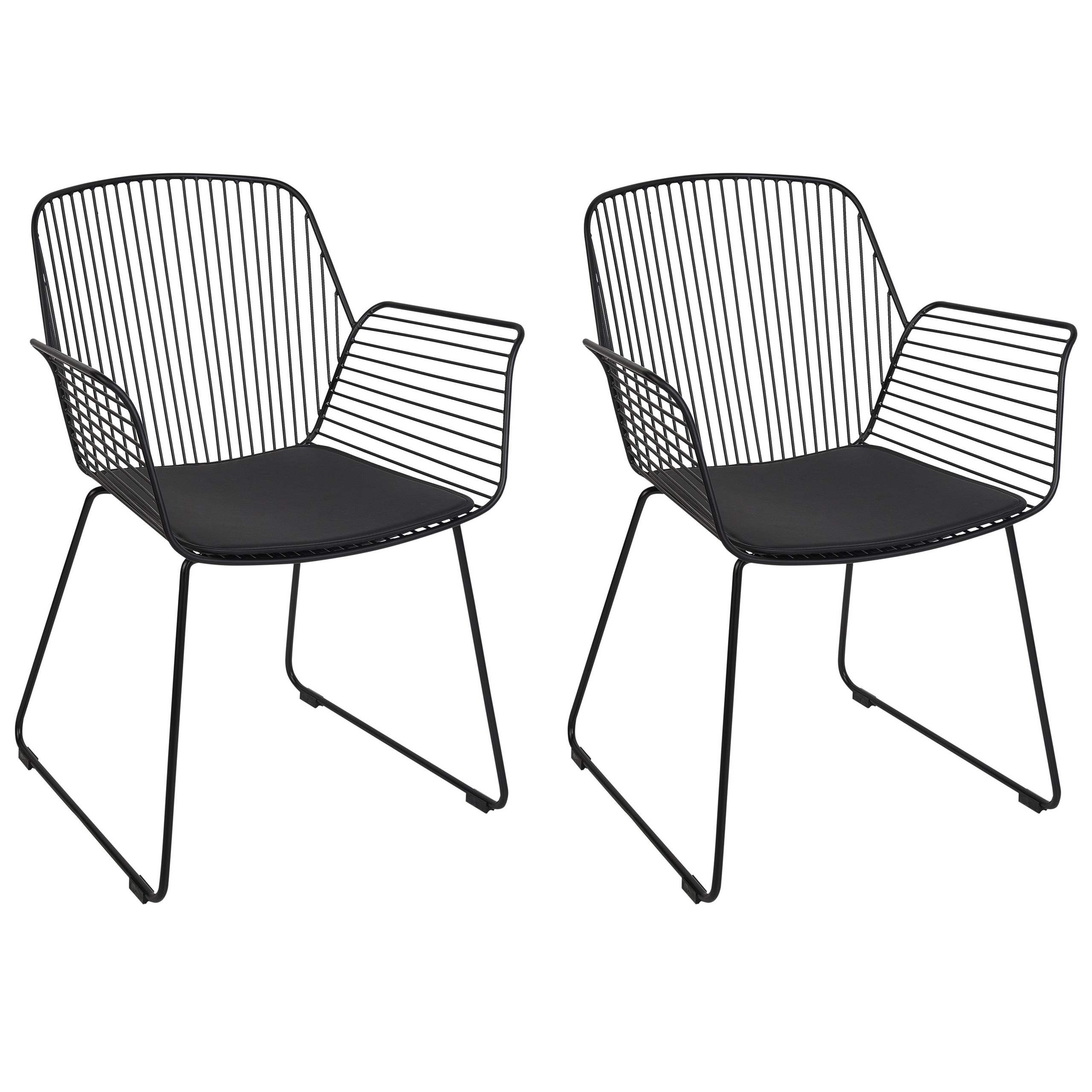 Set of 2 APPLETON Dining Stools Metal Black [2]