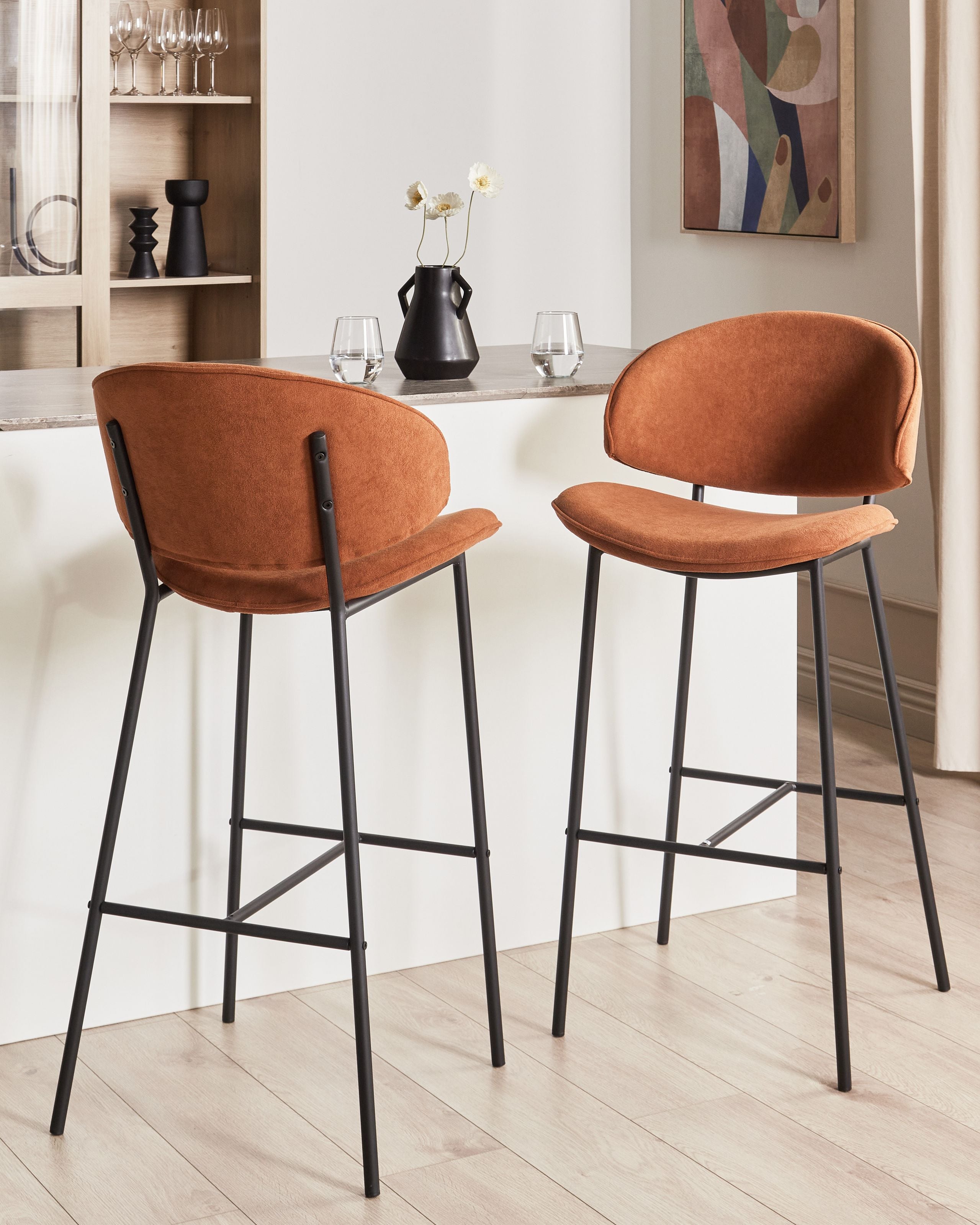 Scaun de bar - Set of 2 Bar Stools KIANA Orange