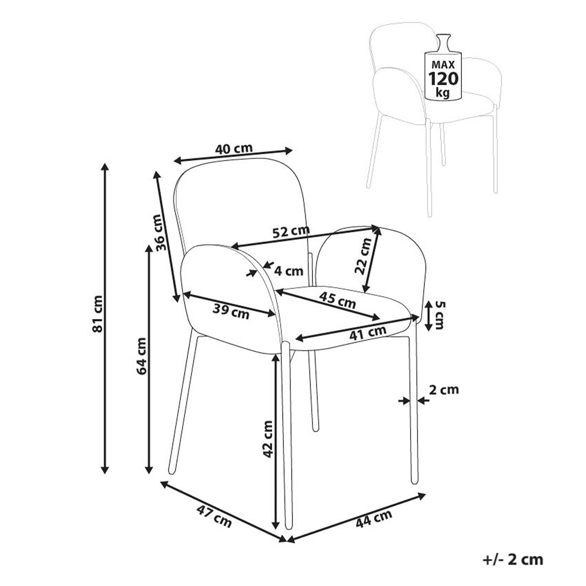 Set de 2 scaune dining ALBEE Verde mentă [3]