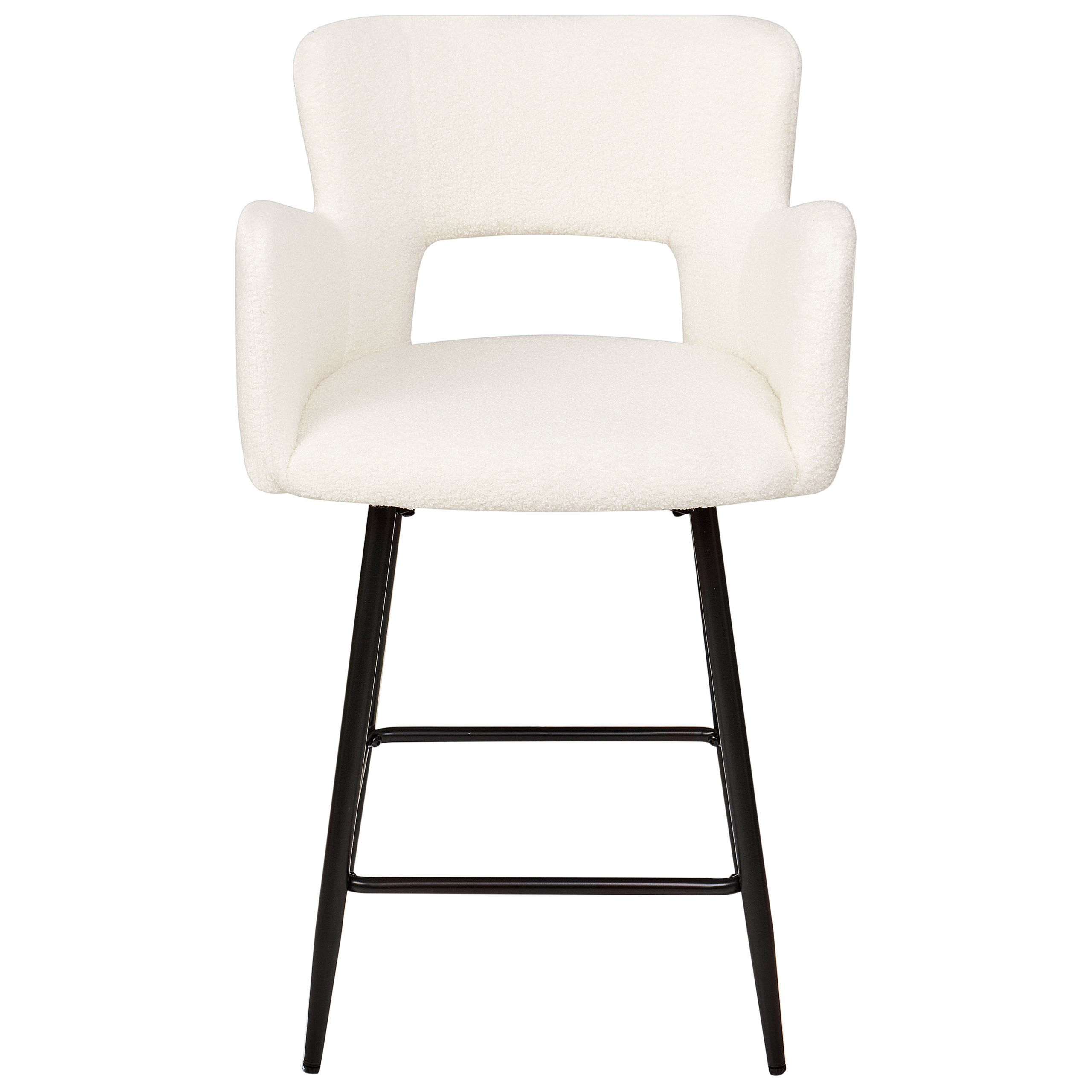 Set of 2 bar stools SANILAC Boucle Off-white [6]
