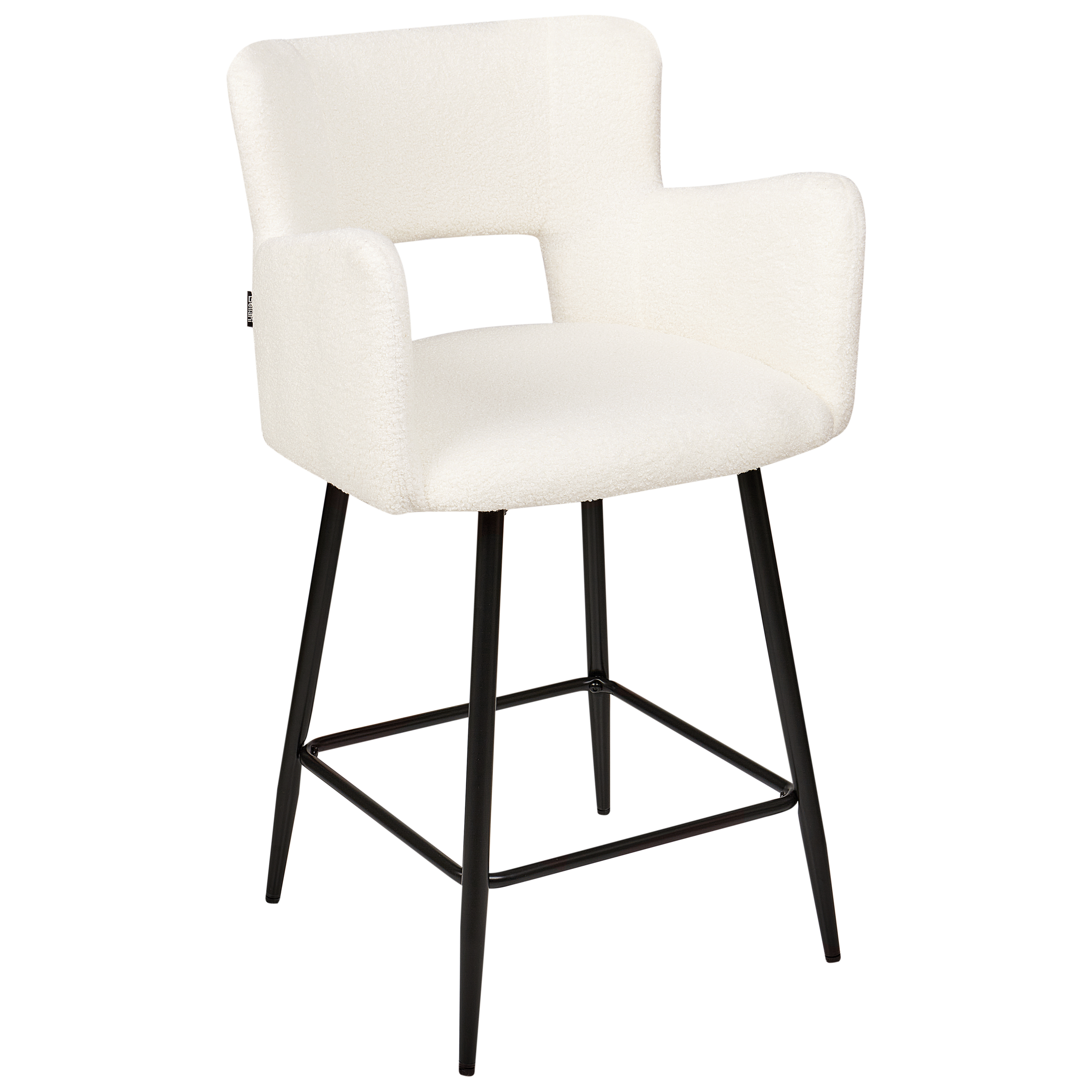 Set of 2 bar stools SANILAC Boucle Off-white [5]