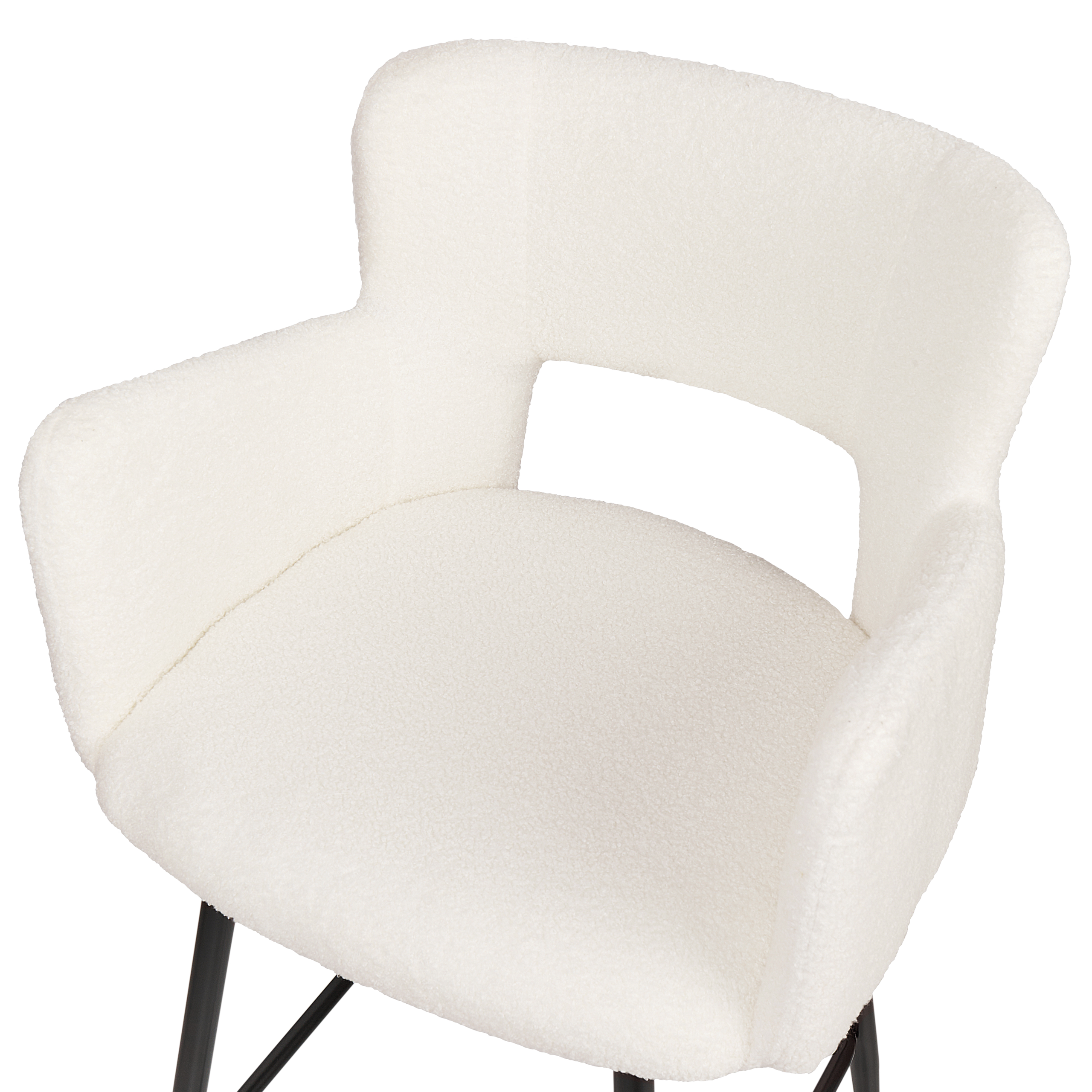 Set of 2 bar stools SANILAC Boucle Off-white [8]