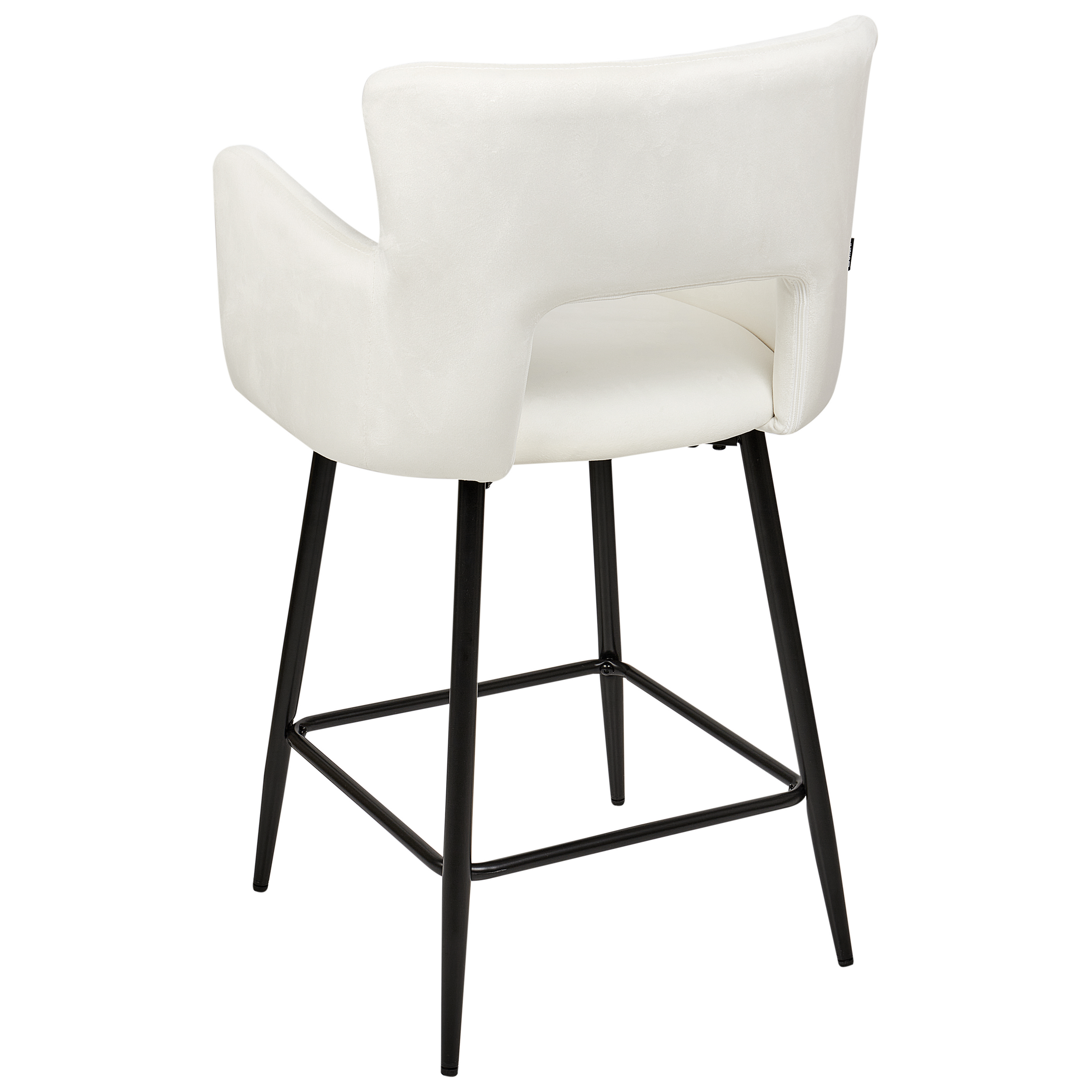 Set de 2 scaune de bar SANILAC Catifea Alb [6]