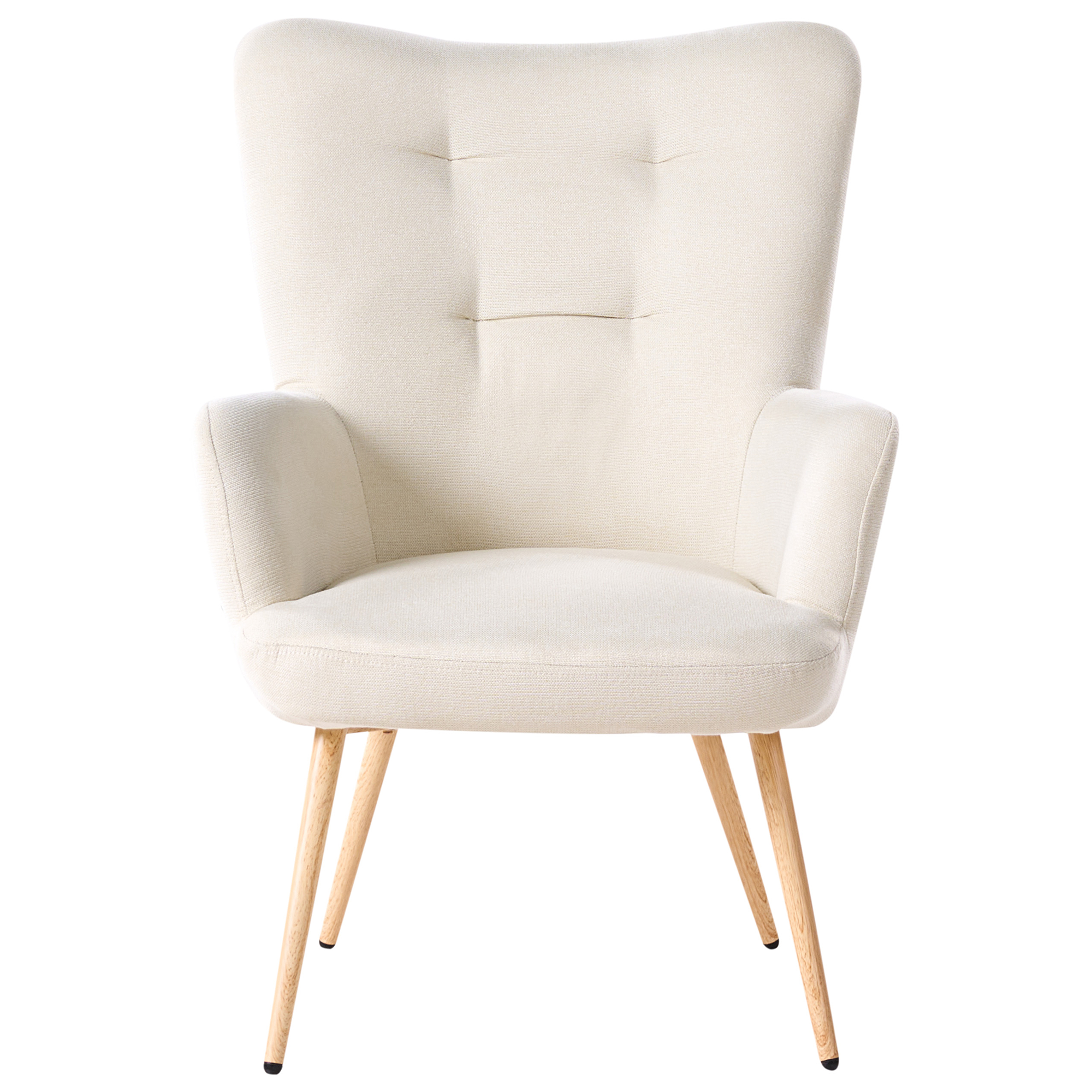VEJLE high-back armchair with stool Light beige [5]