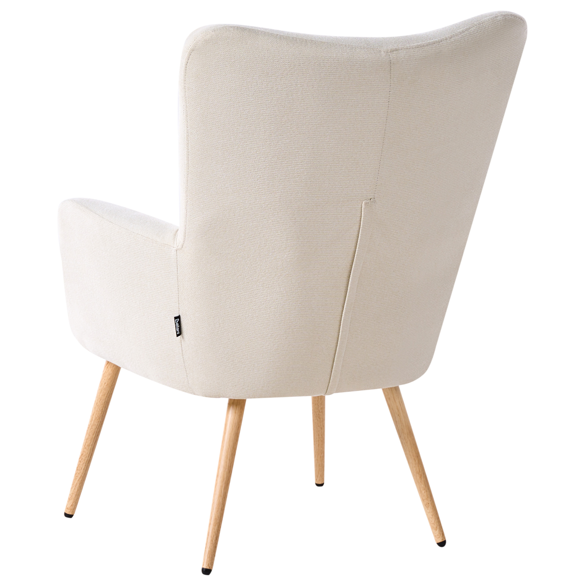 VEJLE high-back armchair with stool Light beige [6]