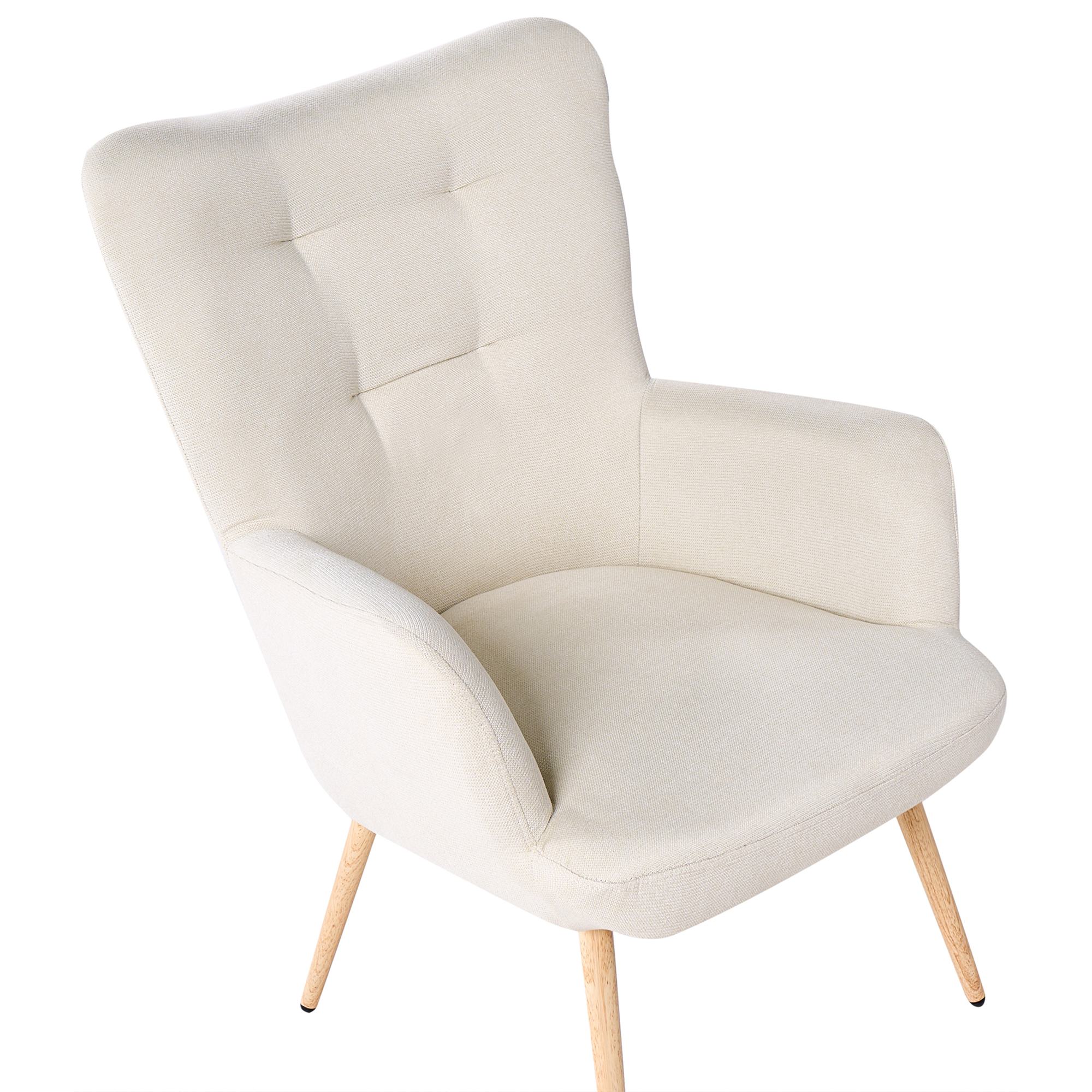 VEJLE high-back armchair with stool Light beige [7]
