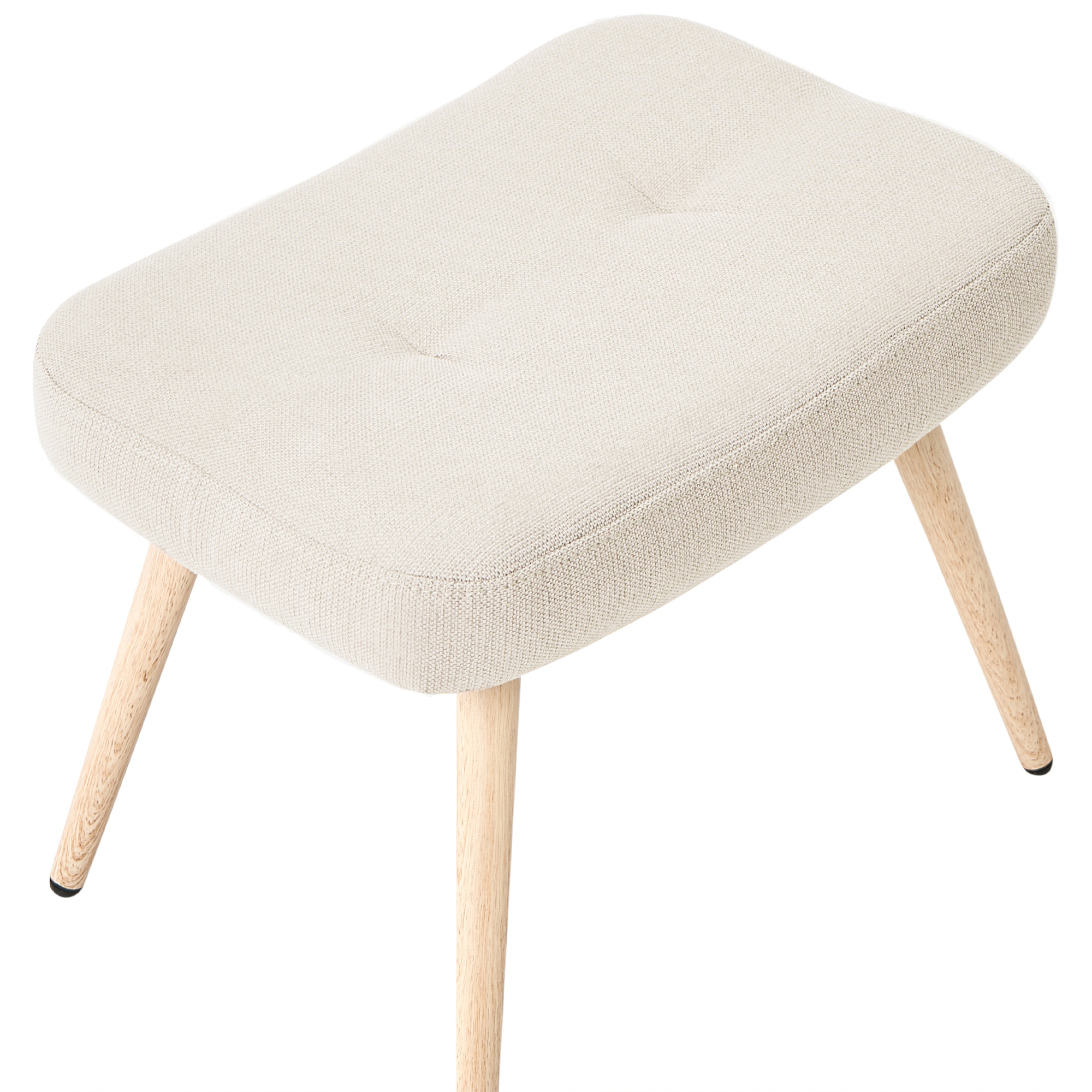 VEJLE high-back armchair with stool Light beige [10]