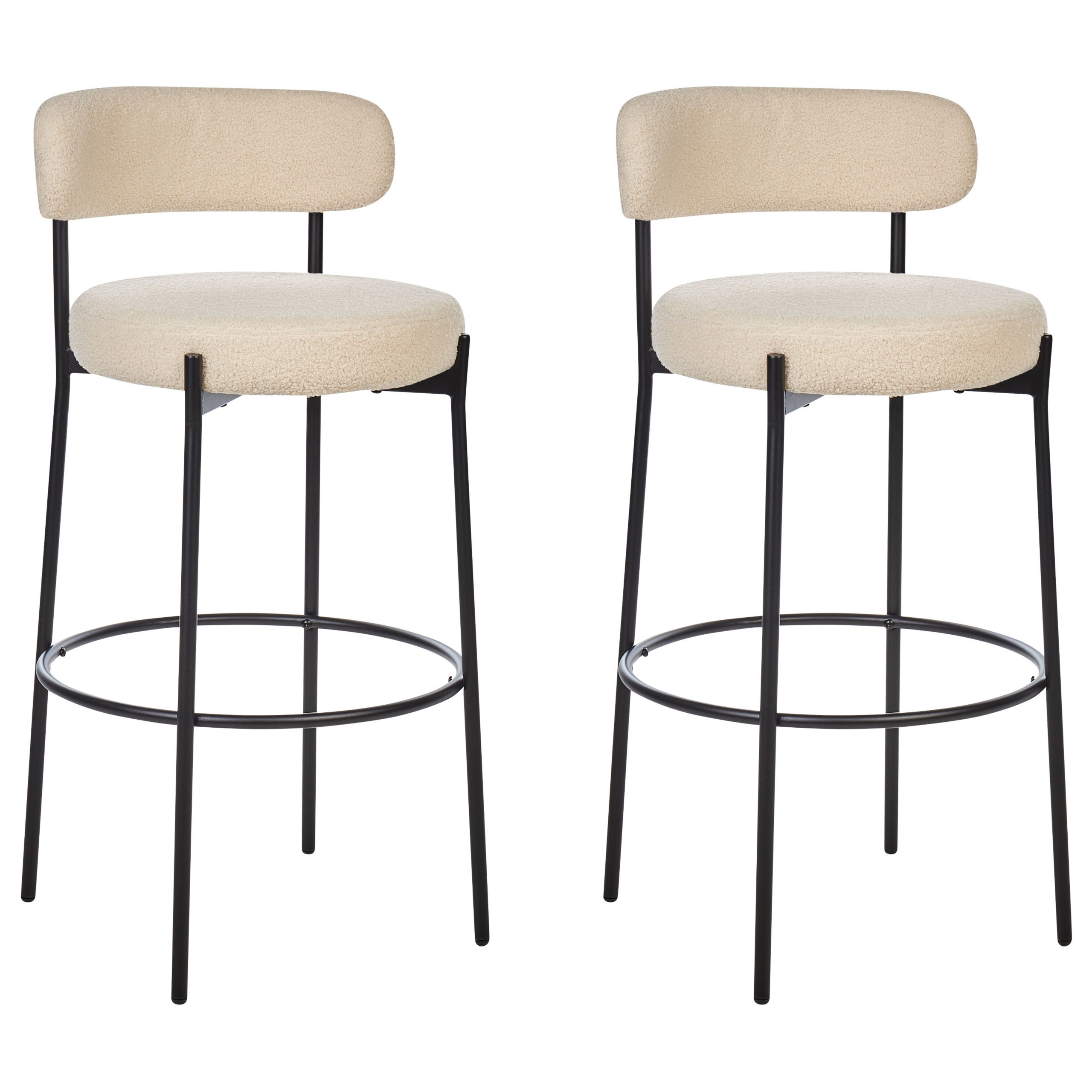 Set de 2 scaune de bar ALLISON Boucle Bej deschis [4]