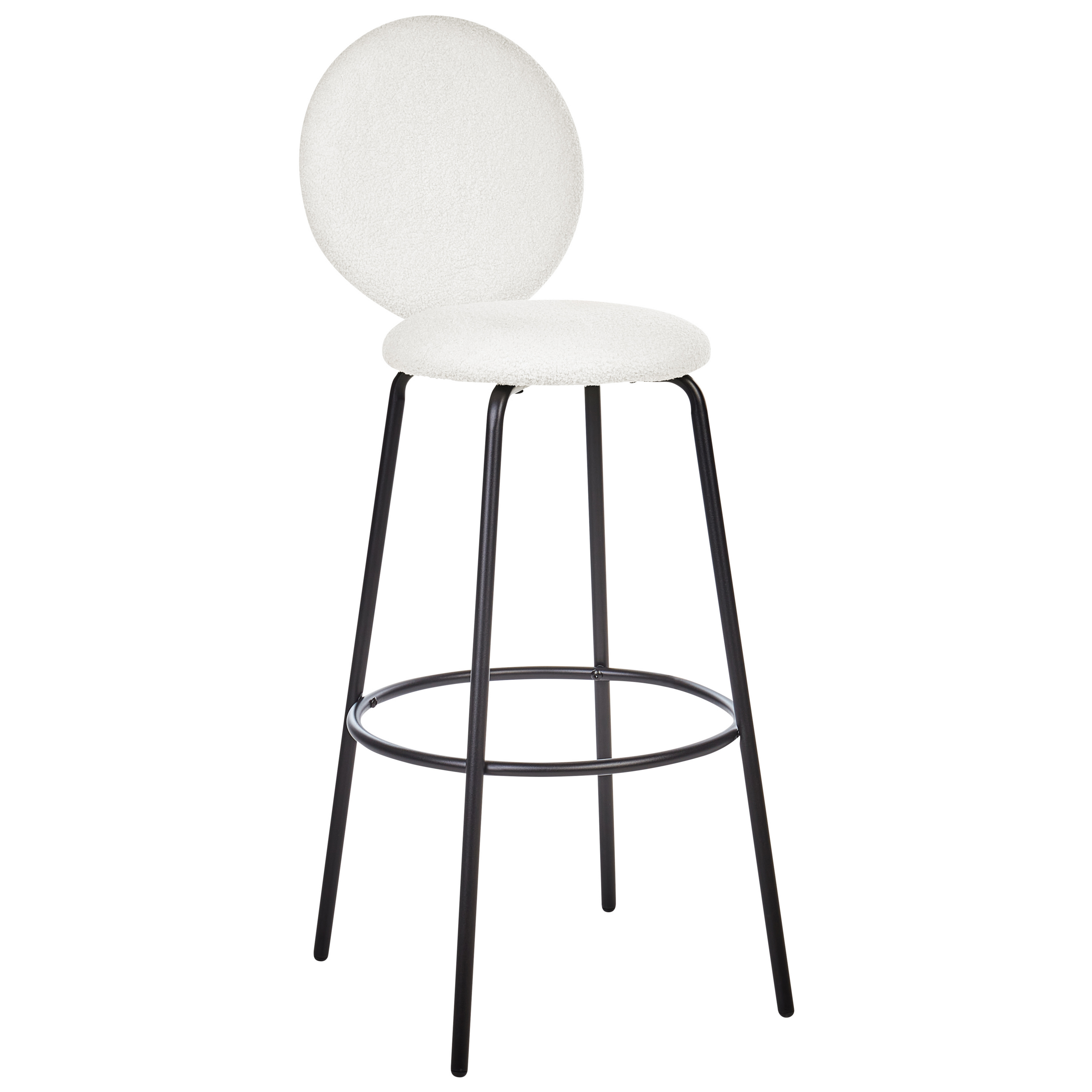 Set of 2 bar stools EMERY Boucle White [5]