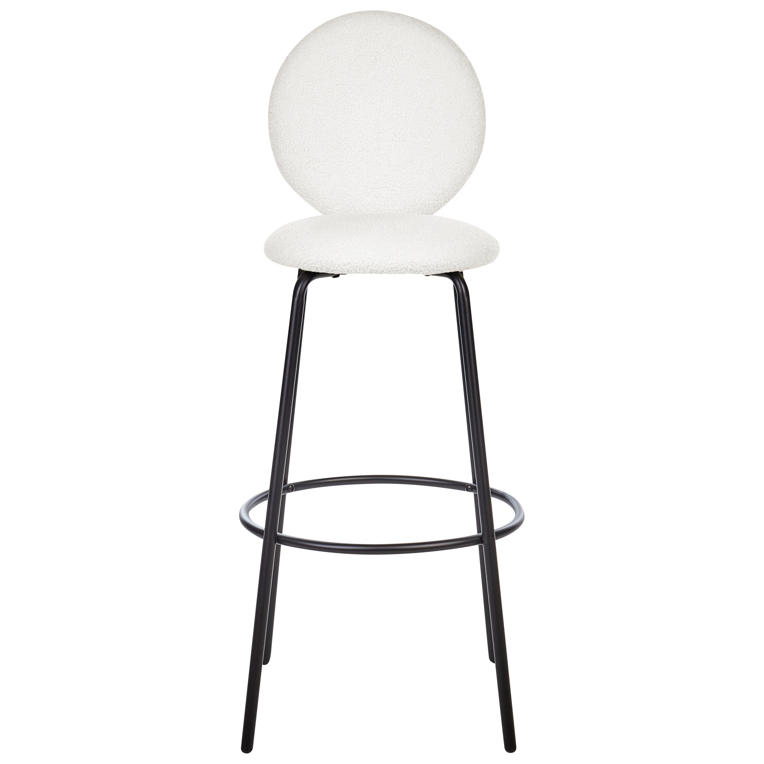 Set of 2 bar stools EMERY Boucle White [6]