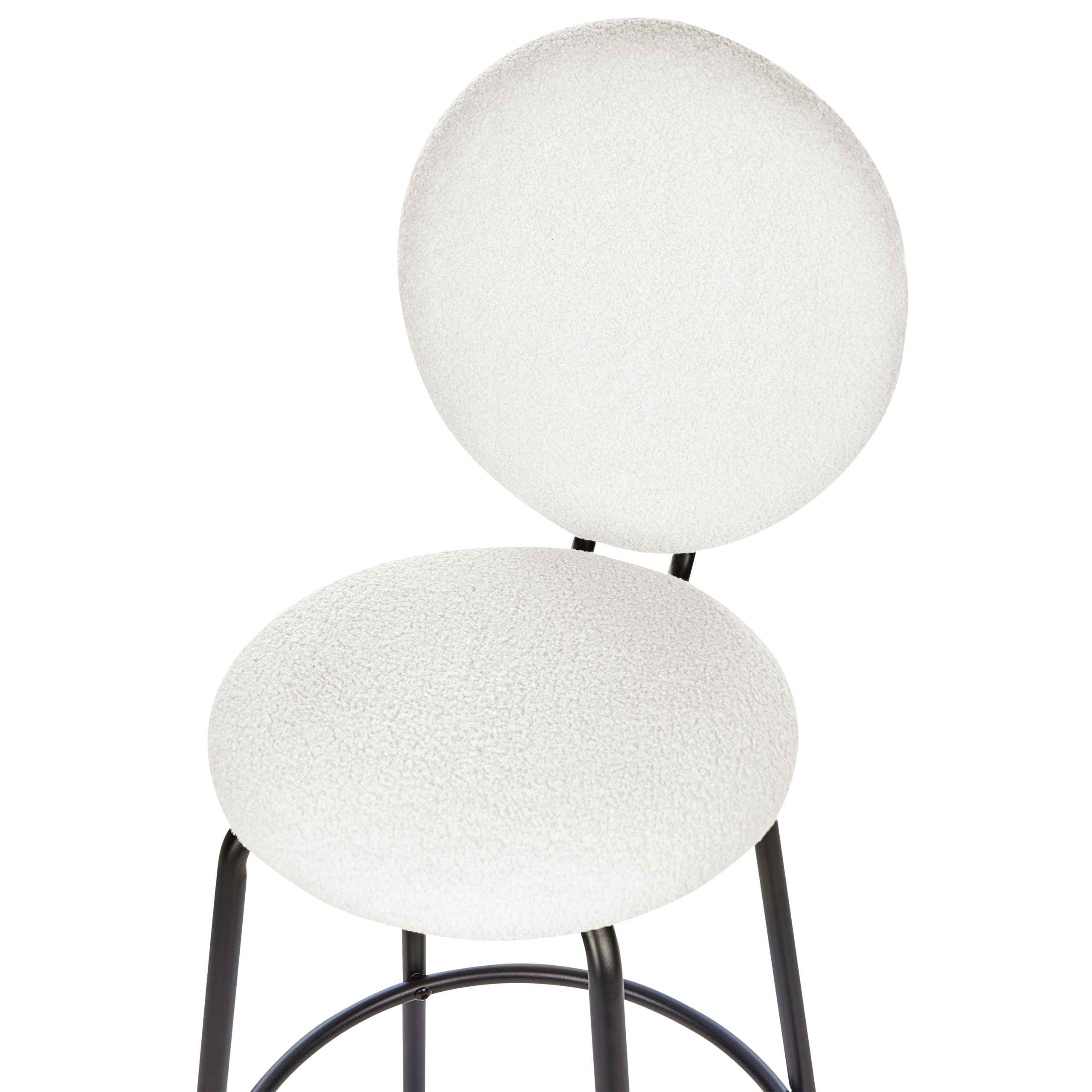 Set of 2 bar stools EMERY Boucle White [8]
