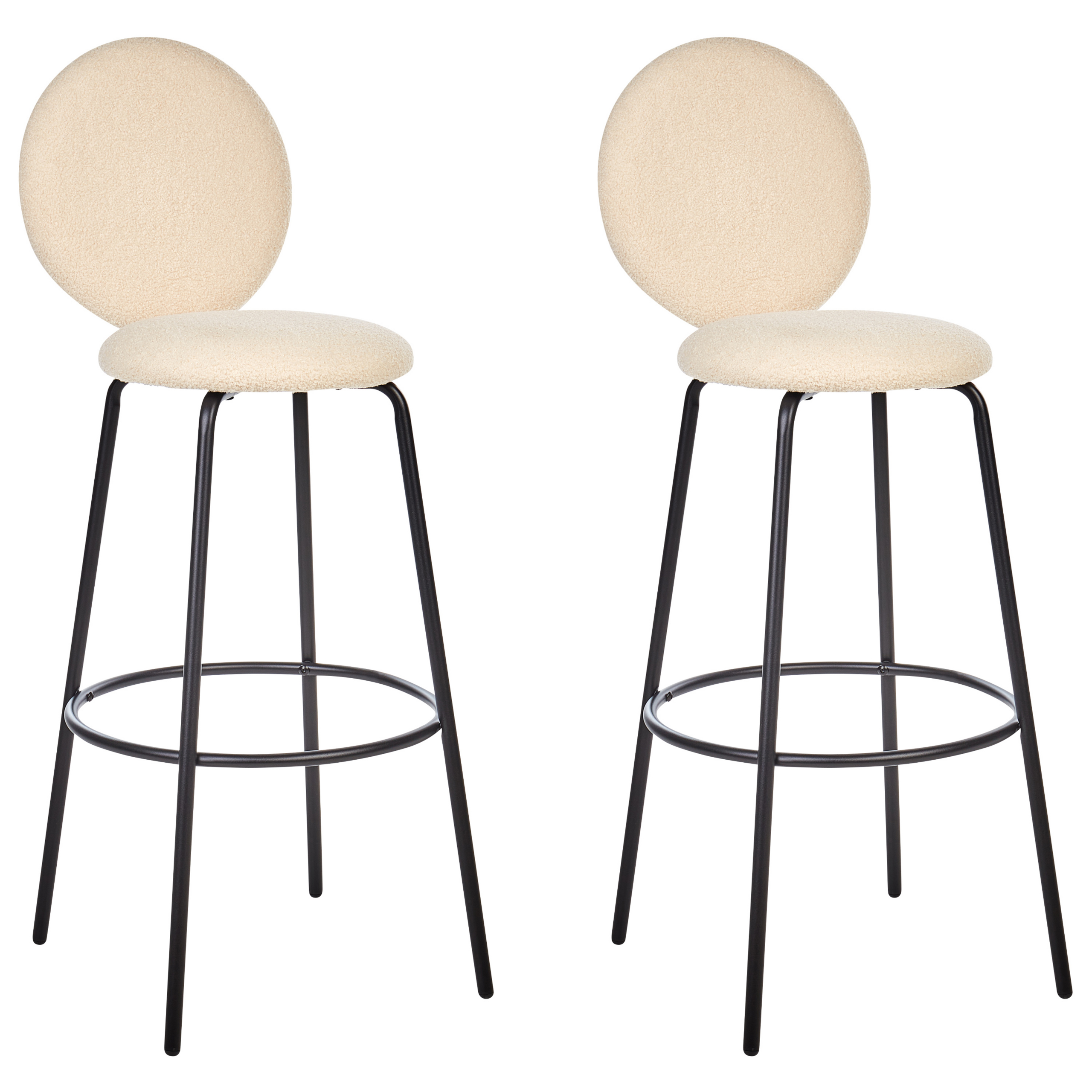 Set de 2 scaune de bar EMERY Boucle Bej deschis [4]