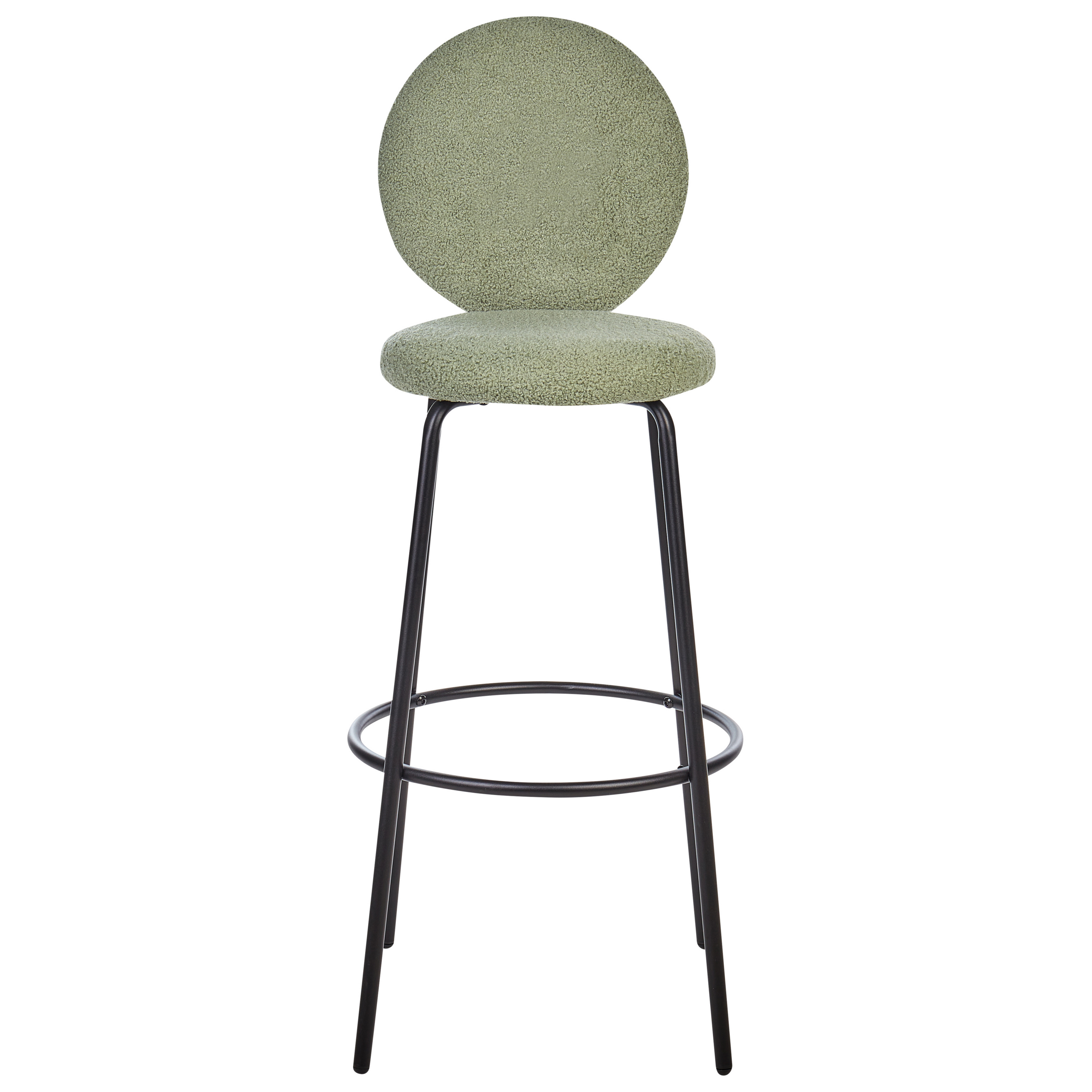 Set of 2 bar stools EMERY Boucle Light green [6]