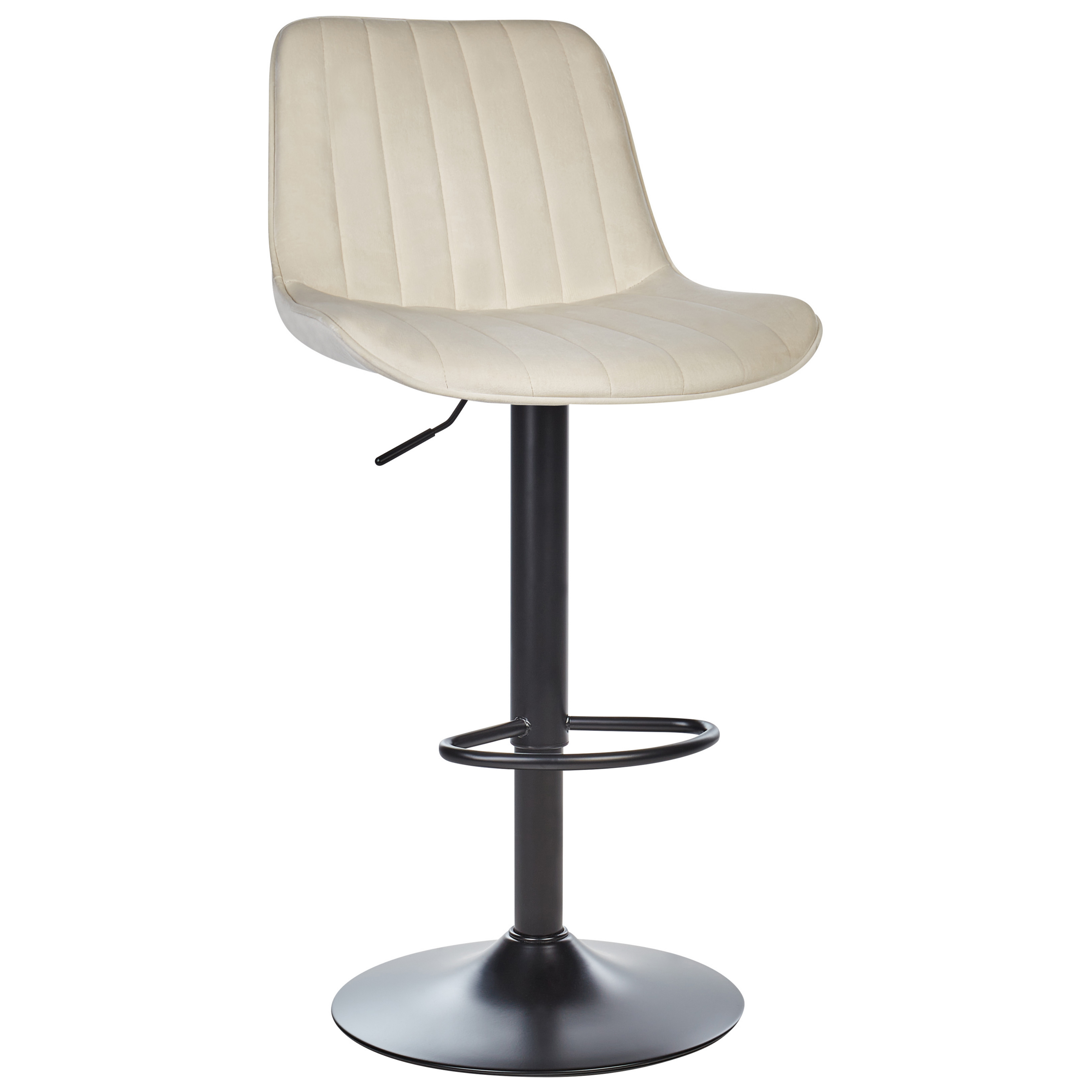 Set of 2 Bar Stools DUBROVNIK Velvet Swivel Light Beige [4]