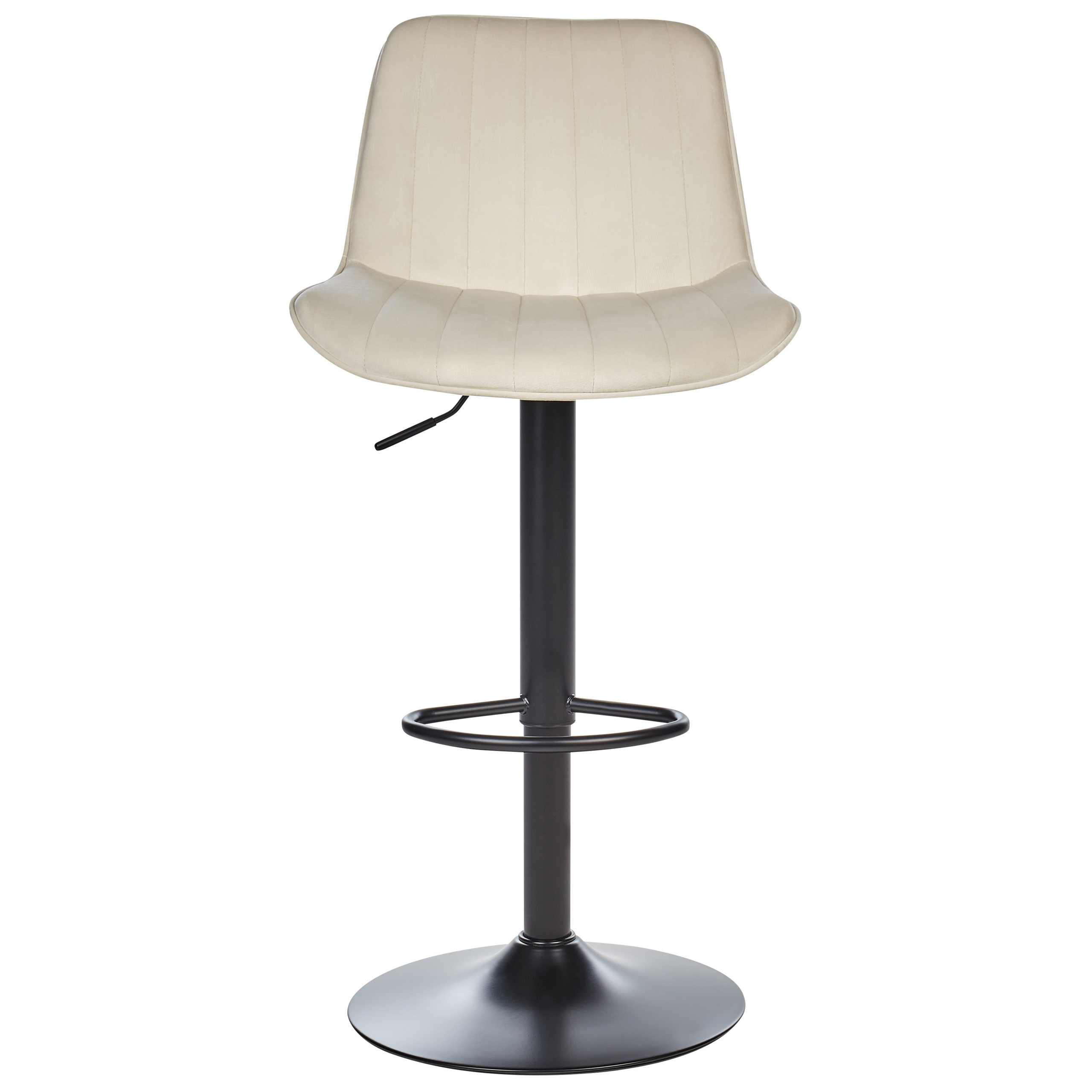 Set of 2 Bar Stools DUBROVNIK Velvet Swivel Light Beige [5]