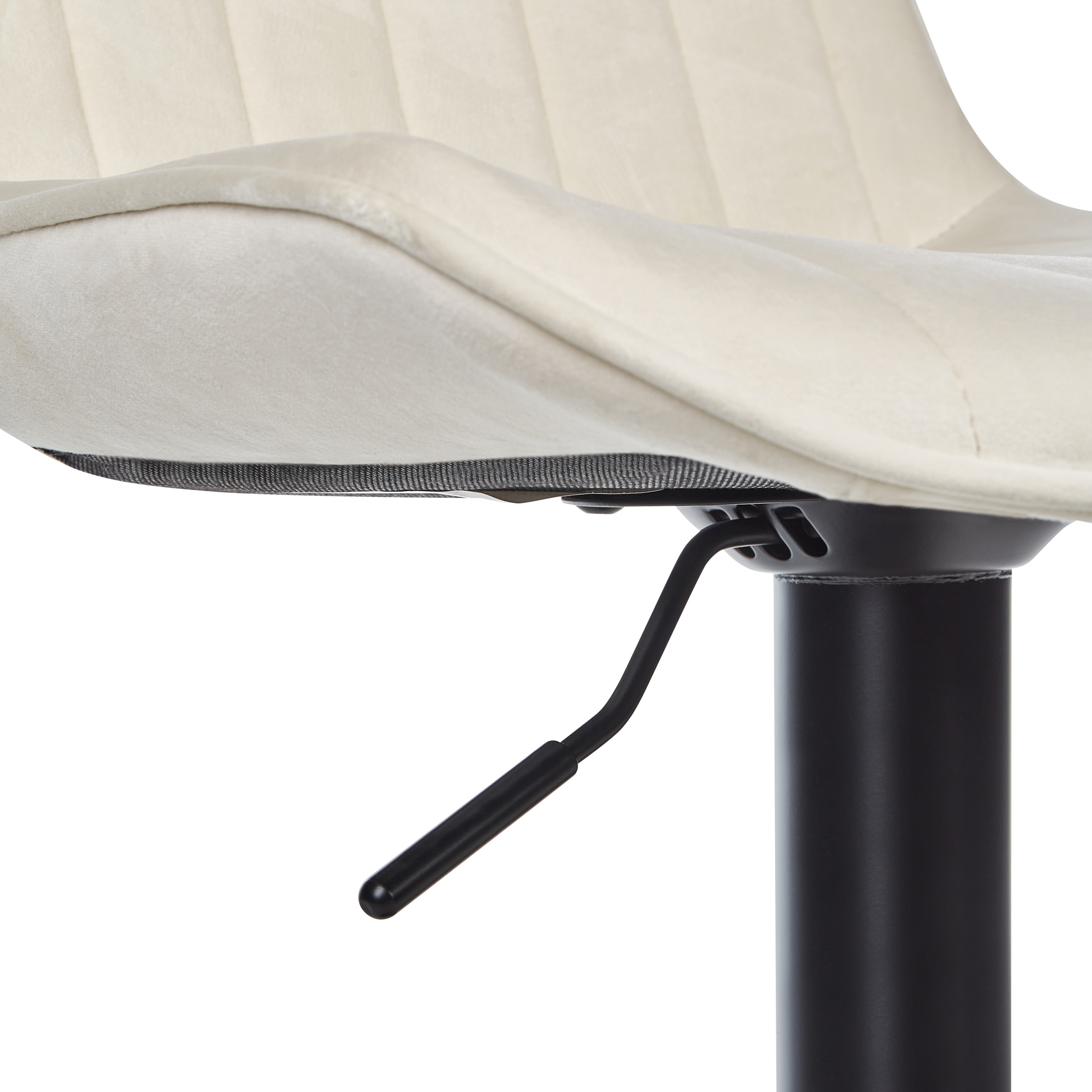 Set of 2 Bar Stools DUBROVNIK Velvet Swivel Light Beige [8]