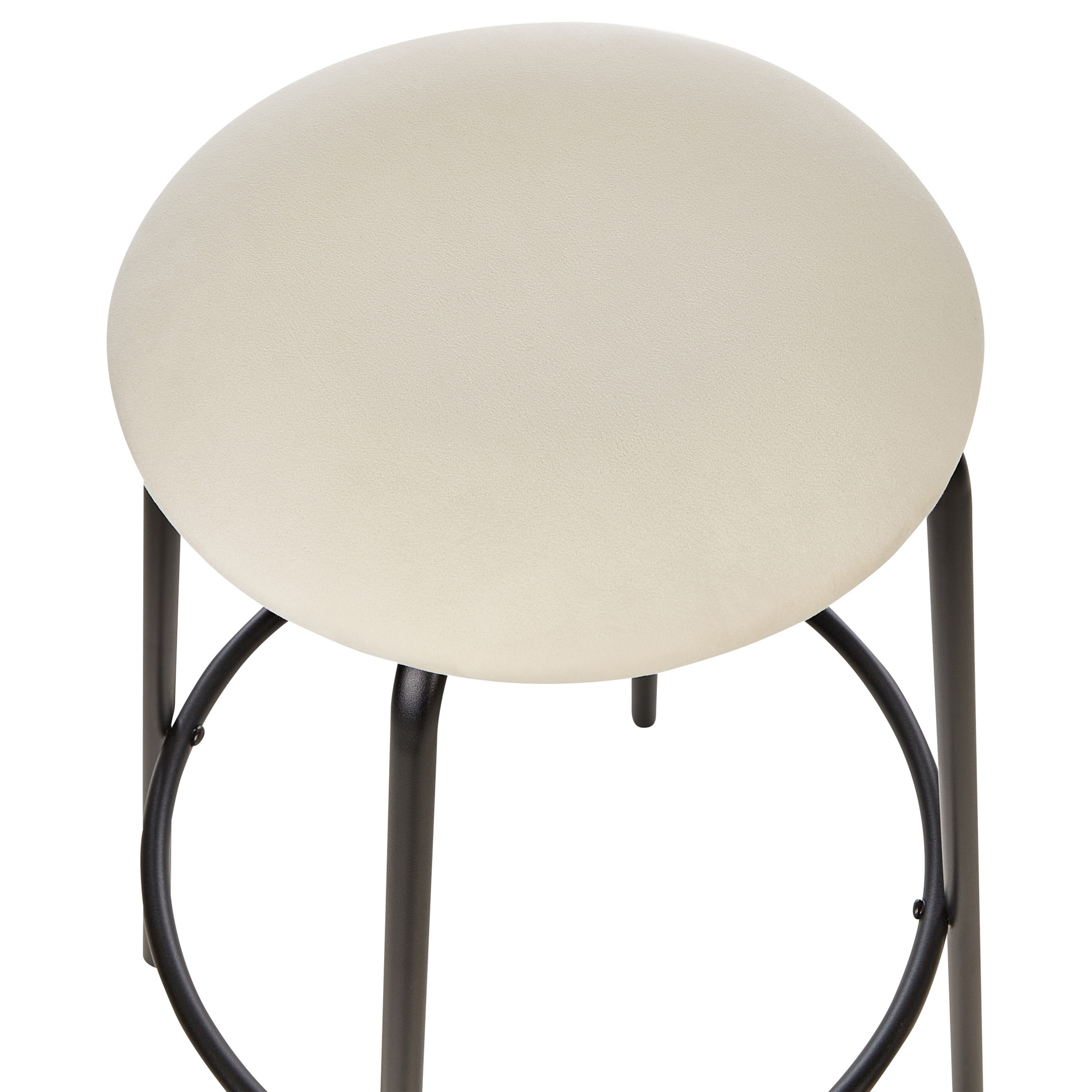 Set of 2 bar chairs MORTON Velvet Off-white [6]